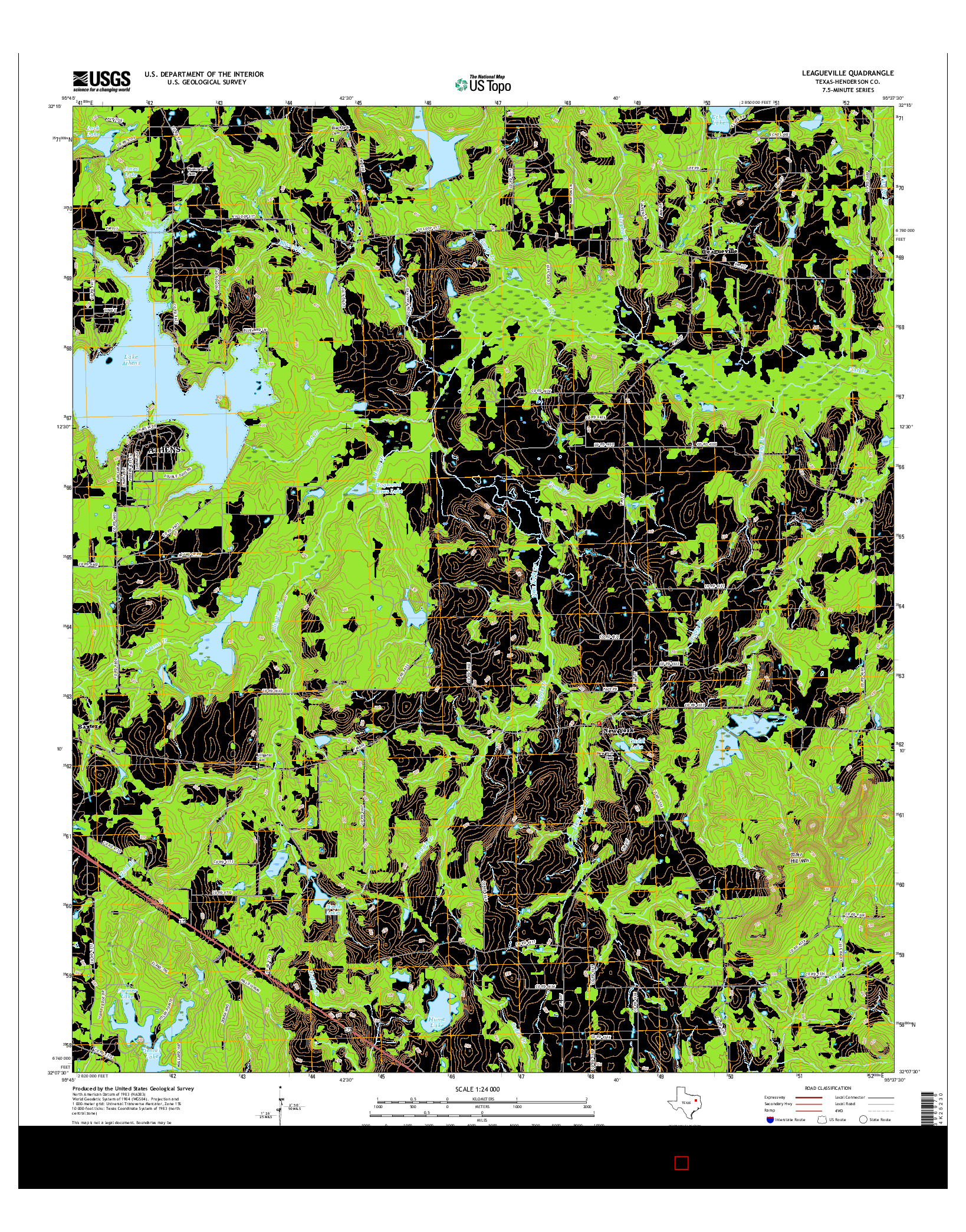 USGS US TOPO 7.5-MINUTE MAP FOR LEAGUEVILLE, TX 2016
