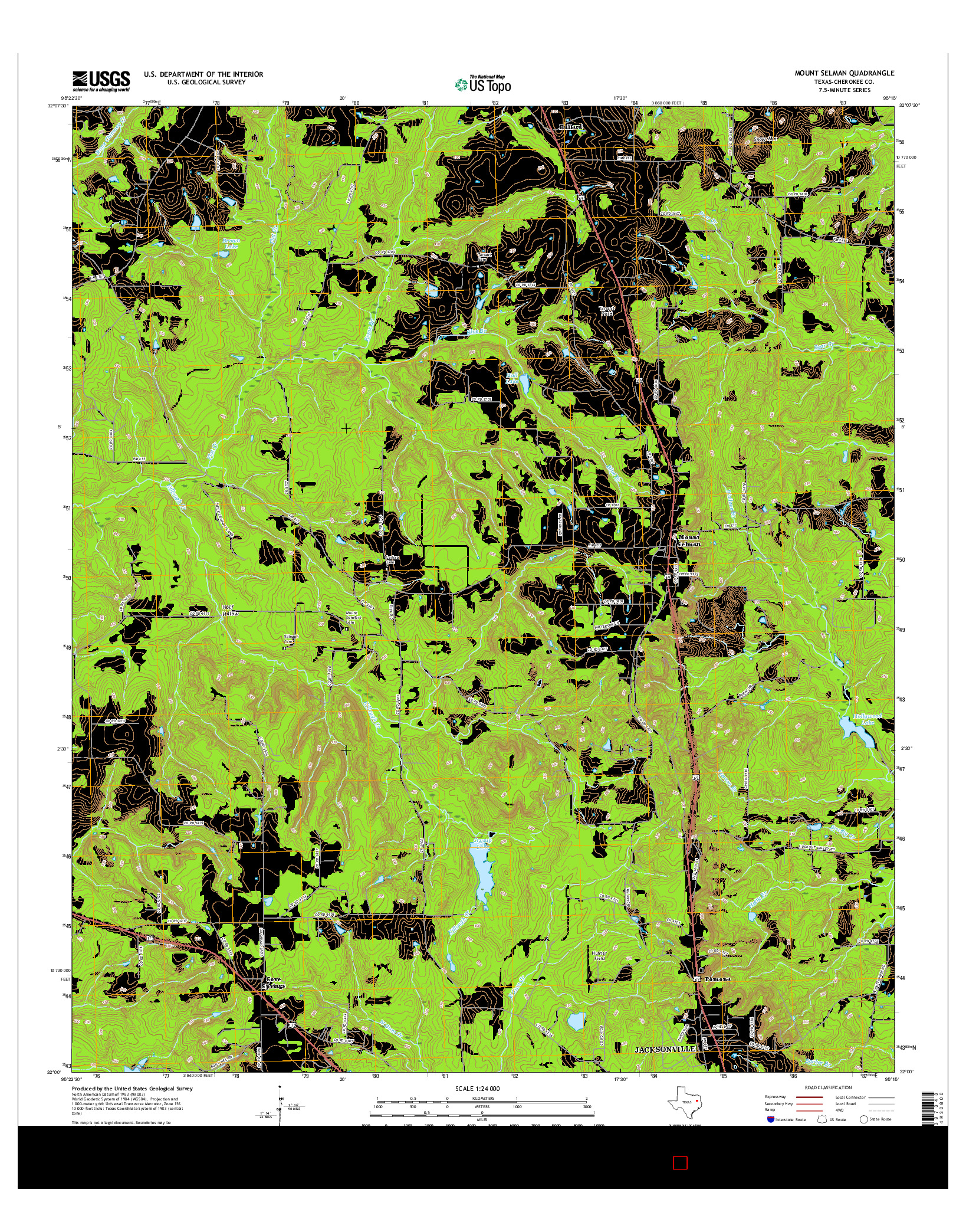 USGS US TOPO 7.5-MINUTE MAP FOR MOUNT SELMAN, TX 2016