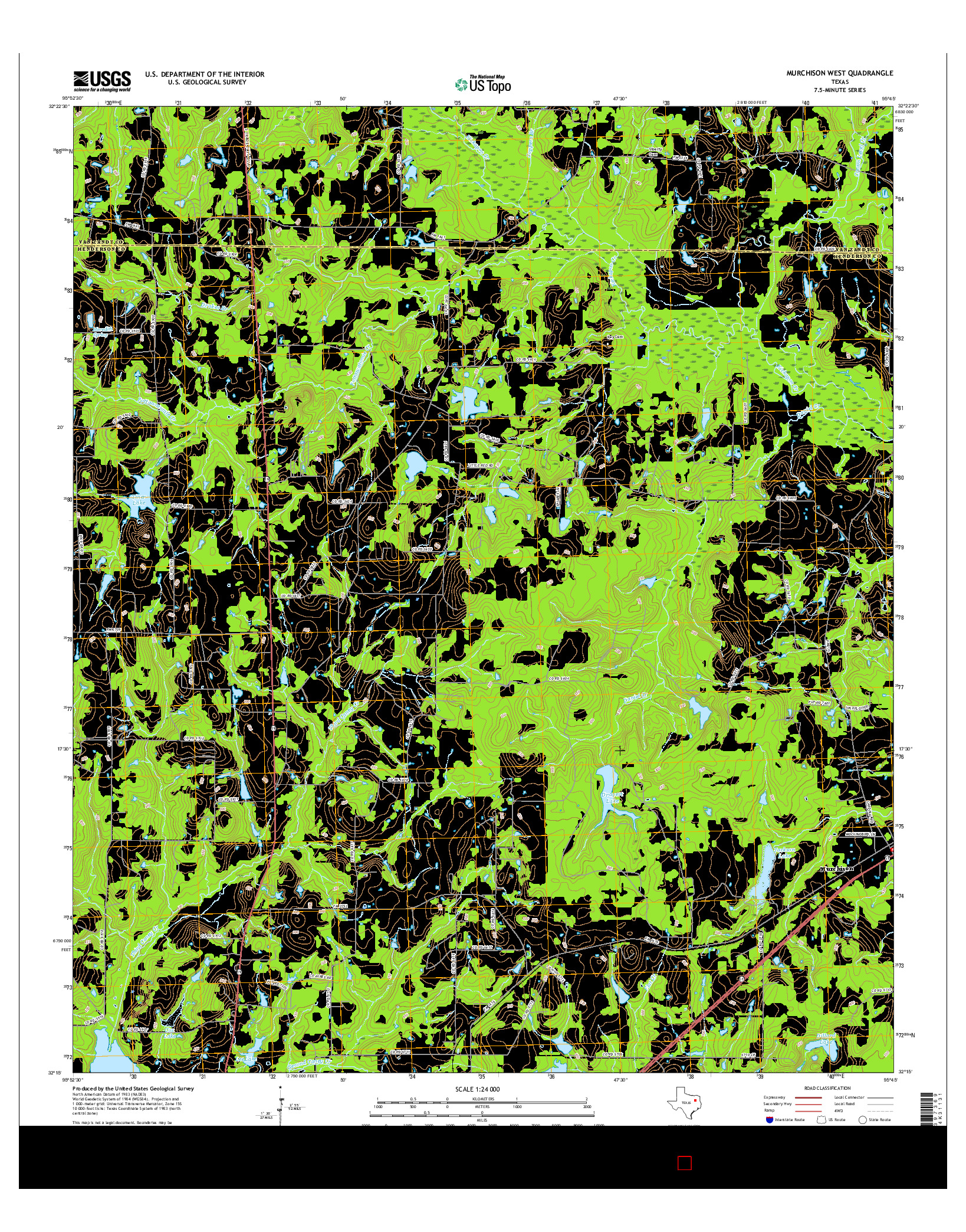 USGS US TOPO 7.5-MINUTE MAP FOR MURCHISON WEST, TX 2016