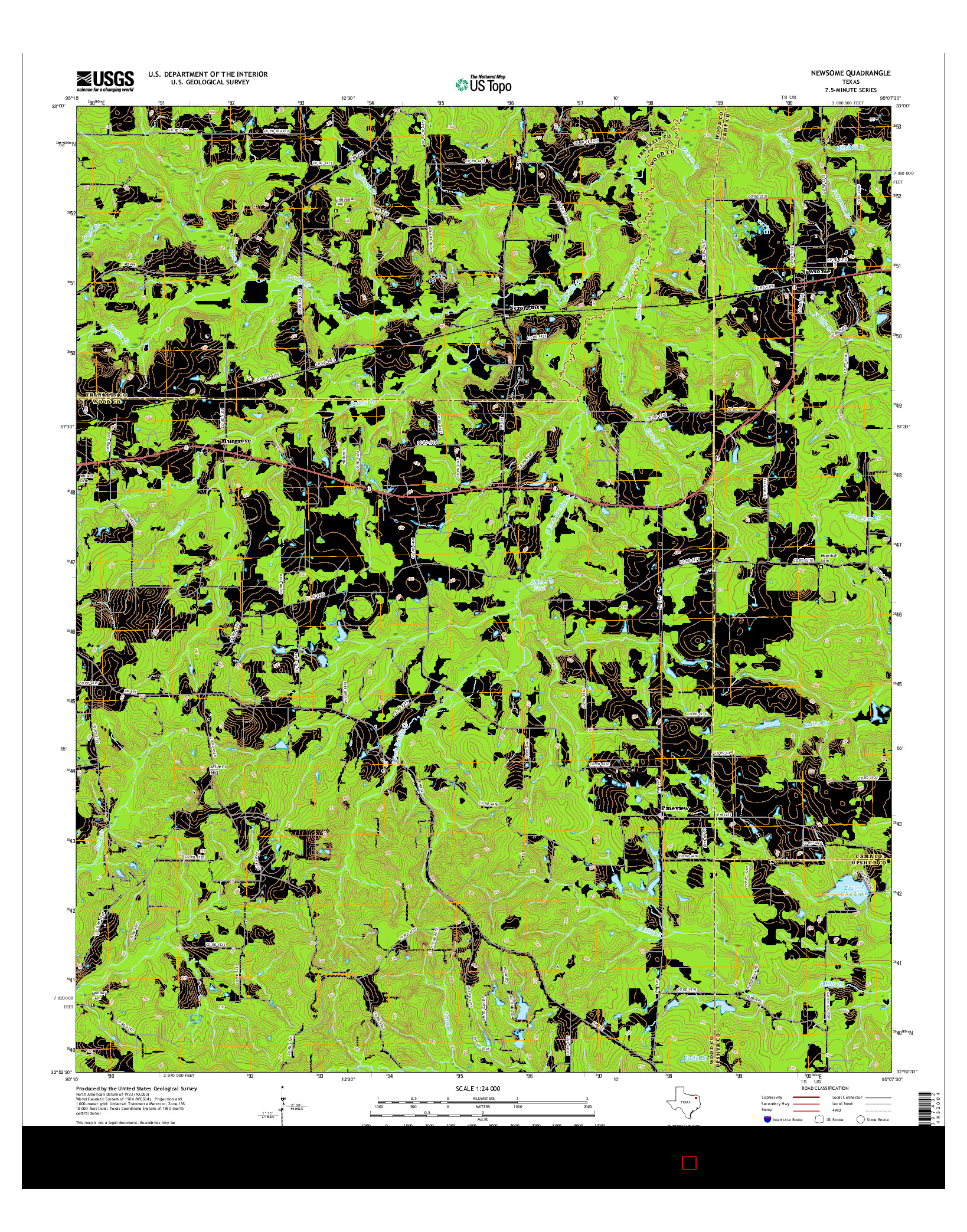 USGS US TOPO 7.5-MINUTE MAP FOR NEWSOME, TX 2016