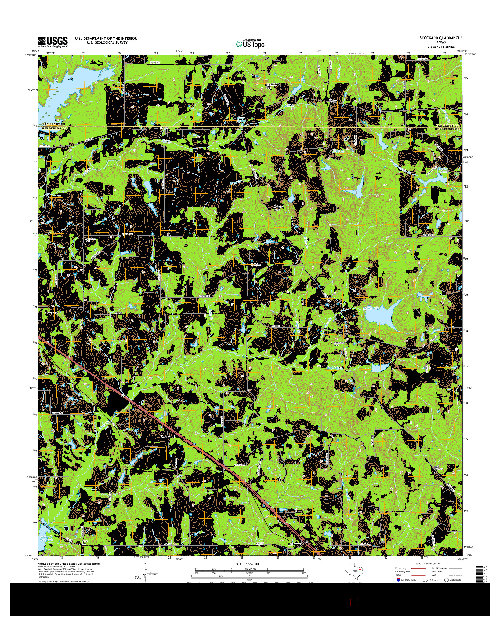 USGS US TOPO 7.5-MINUTE MAP FOR STOCKARD, TX 2016