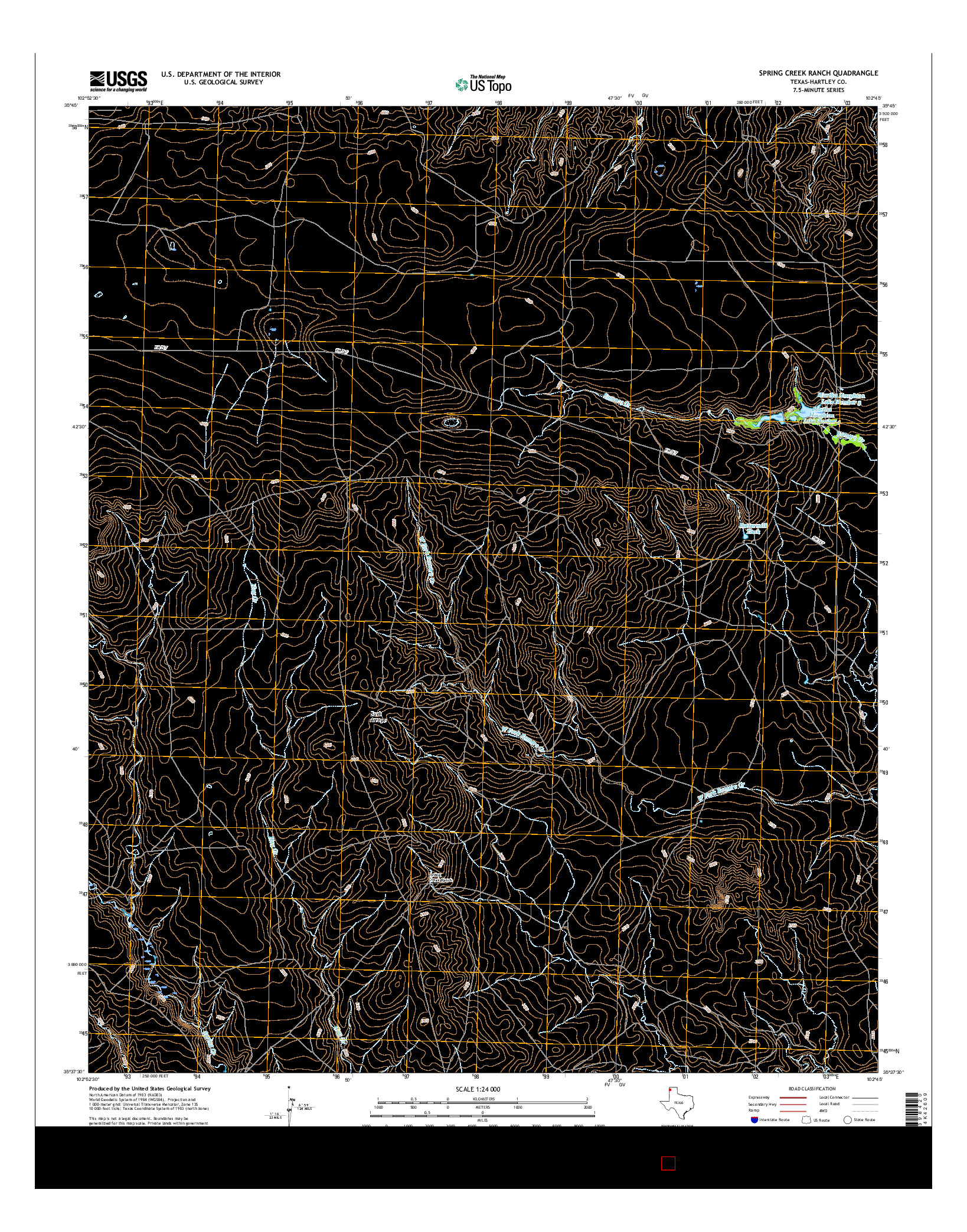 USGS US TOPO 7.5-MINUTE MAP FOR SPRING CREEK RANCH, TX 2016