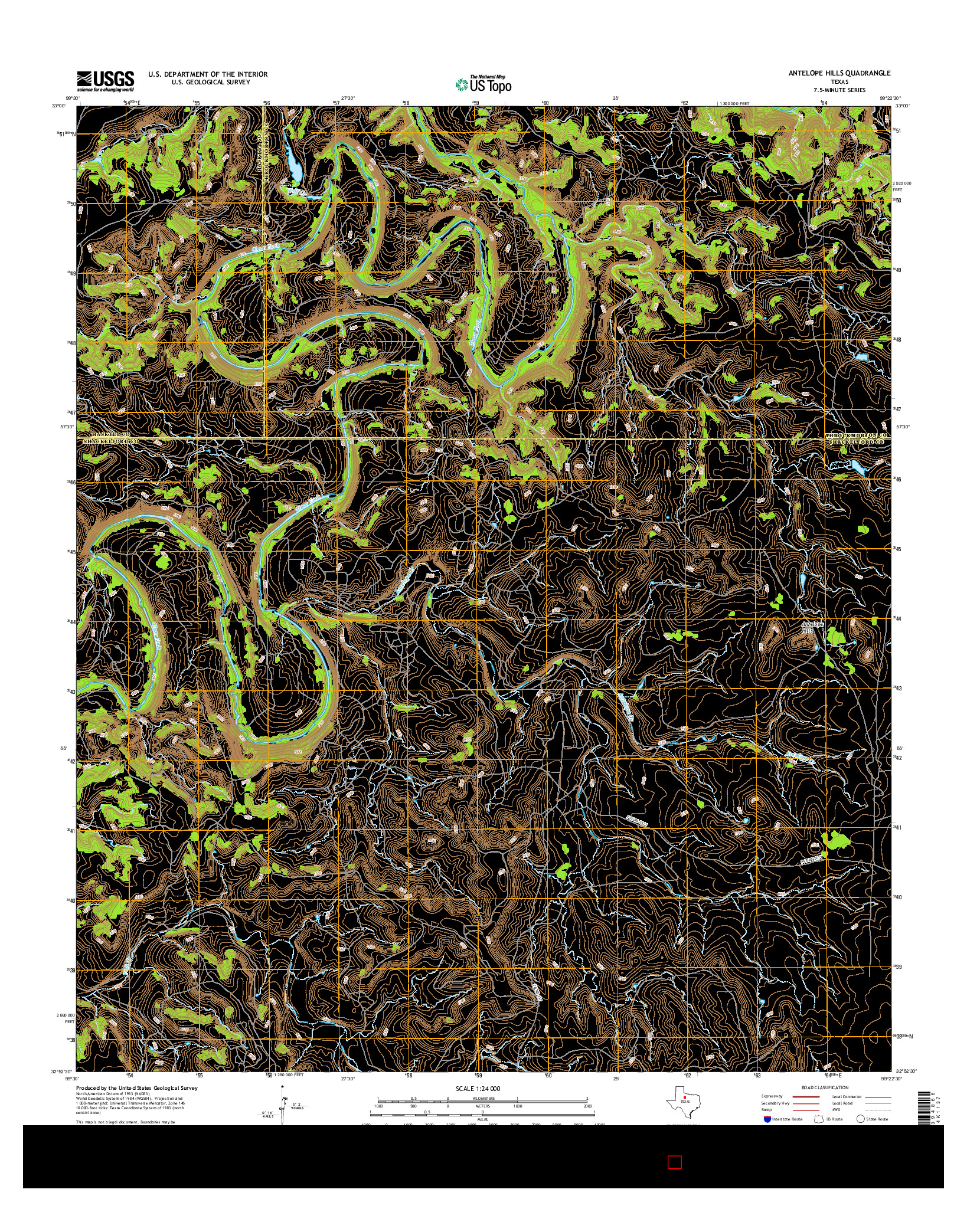 USGS US TOPO 7.5-MINUTE MAP FOR ANTELOPE HILLS, TX 2016