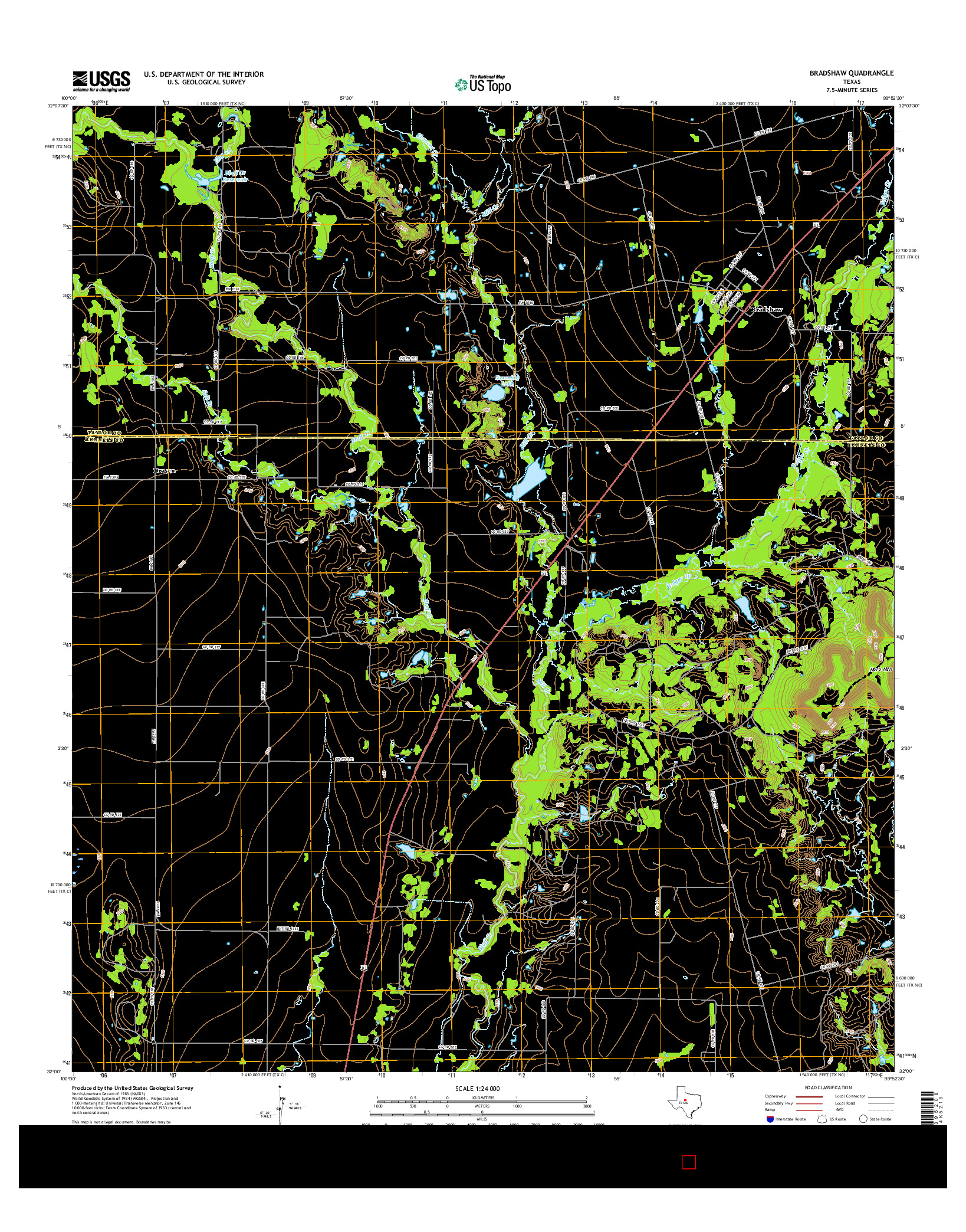 USGS US TOPO 7.5-MINUTE MAP FOR BRADSHAW, TX 2016