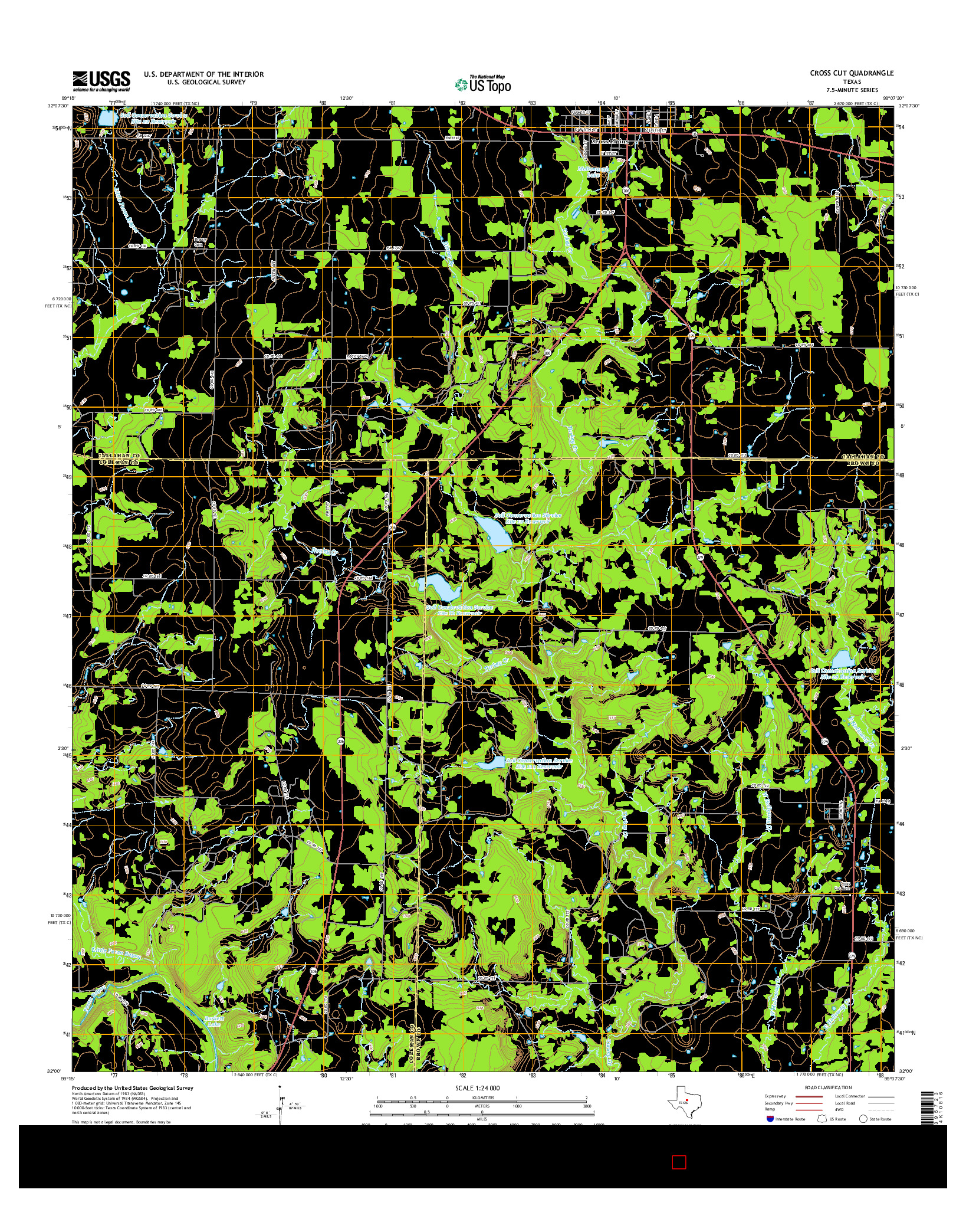 USGS US TOPO 7.5-MINUTE MAP FOR CROSS CUT, TX 2016