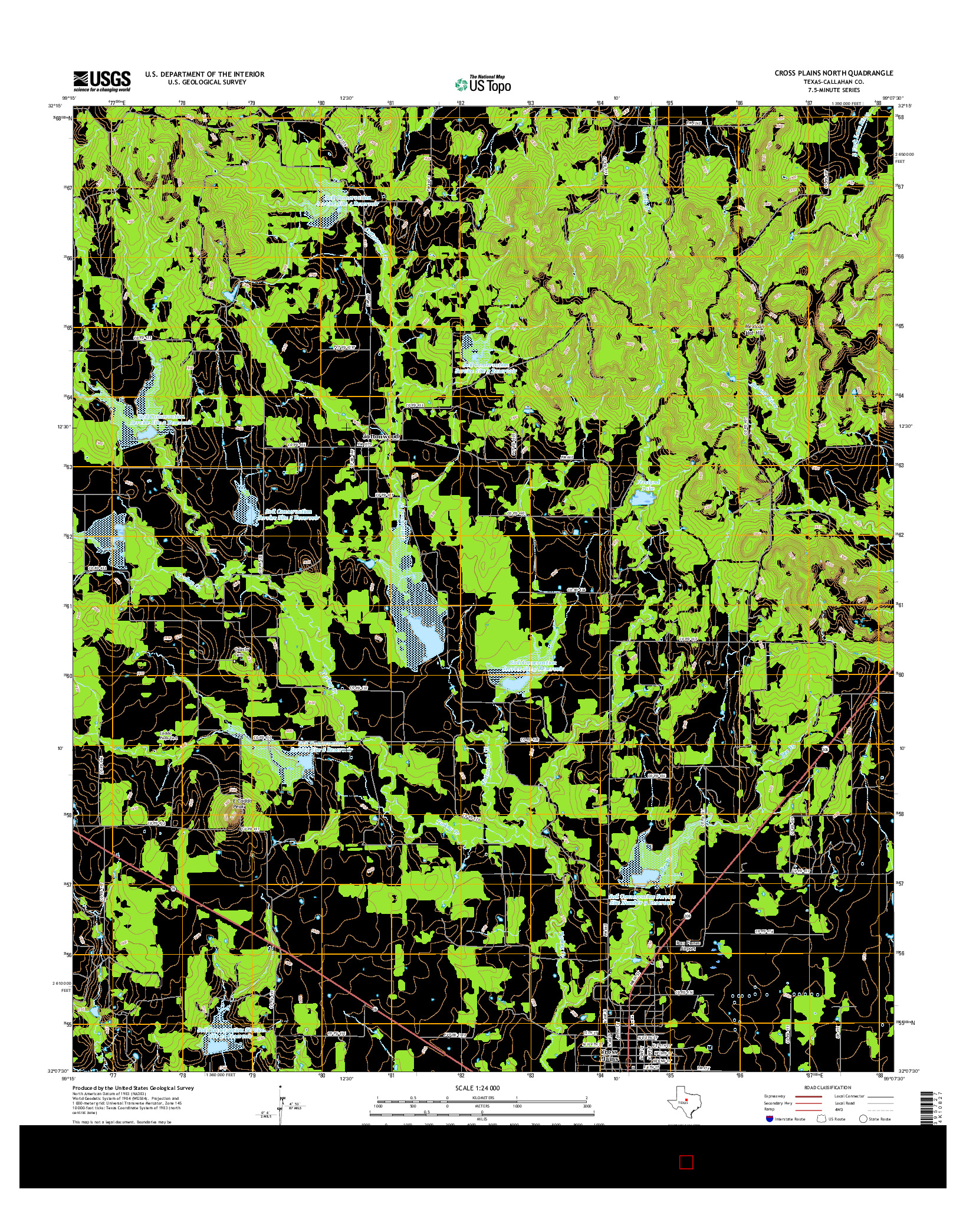 USGS US TOPO 7.5-MINUTE MAP FOR CROSS PLAINS NORTH, TX 2016