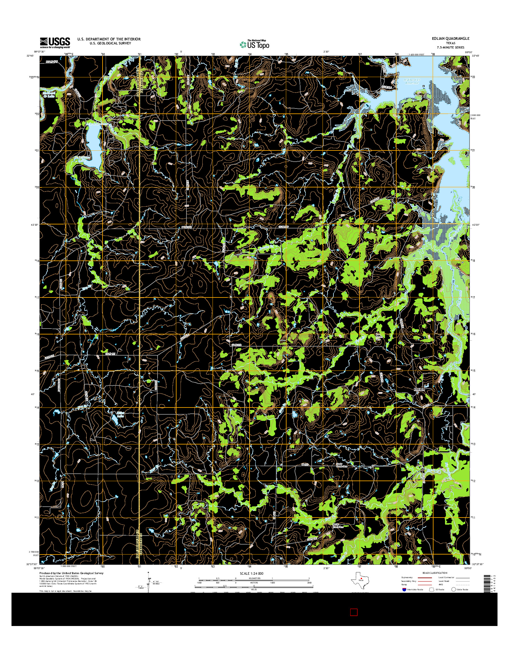 USGS US TOPO 7.5-MINUTE MAP FOR EOLIAN, TX 2016