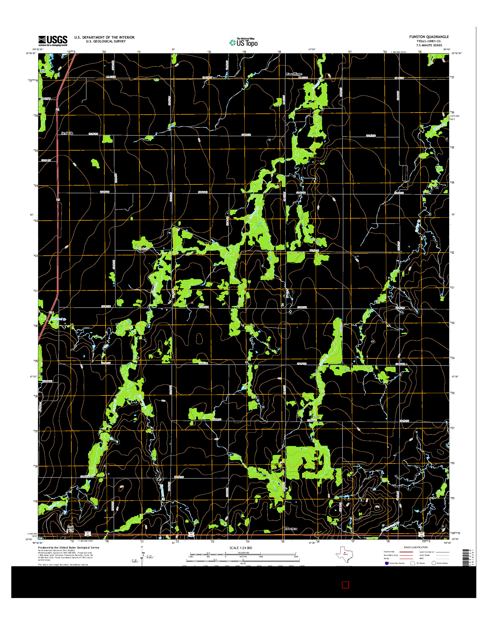 USGS US TOPO 7.5-MINUTE MAP FOR FUNSTON, TX 2016