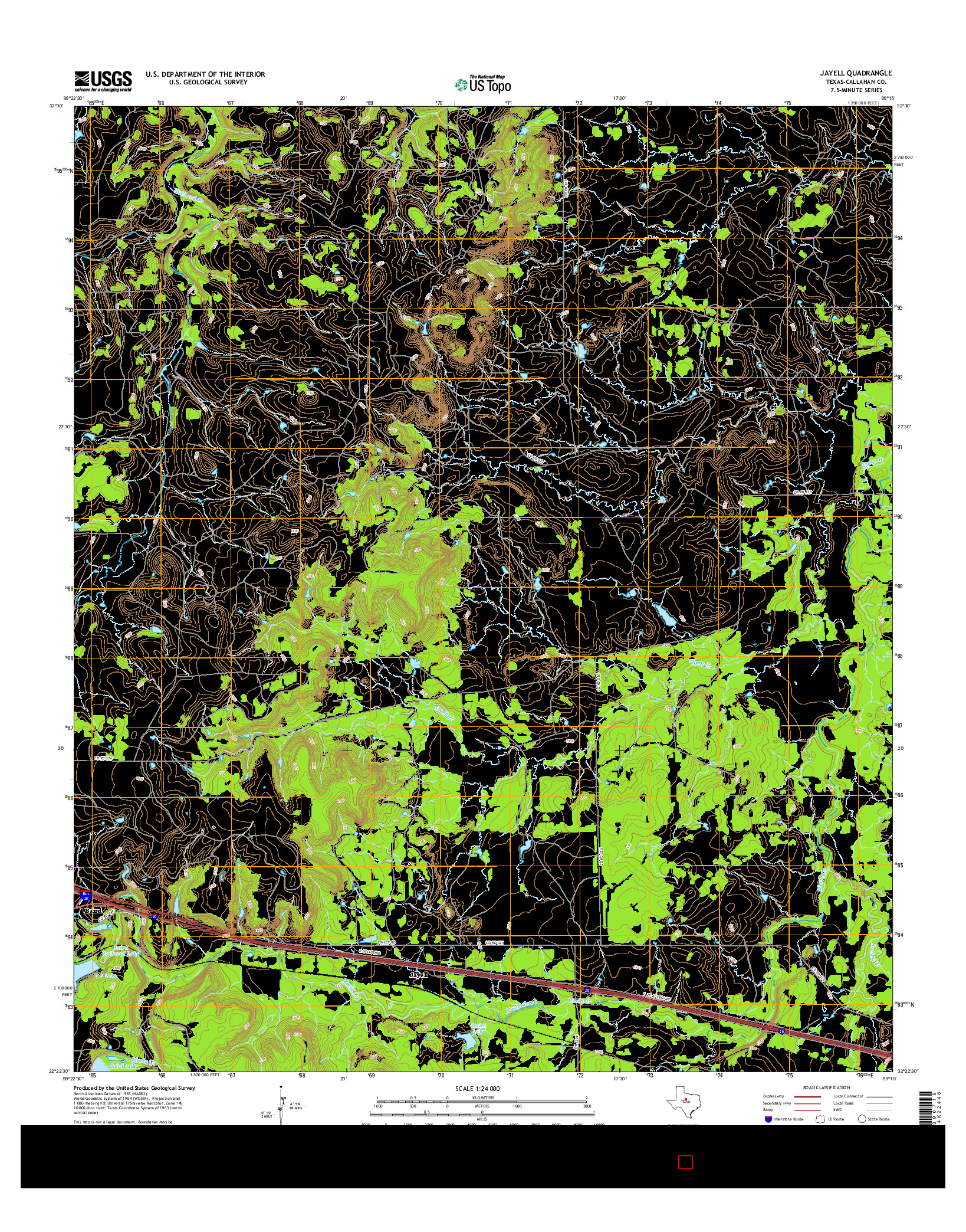 USGS US TOPO 7.5-MINUTE MAP FOR JAYELL, TX 2016