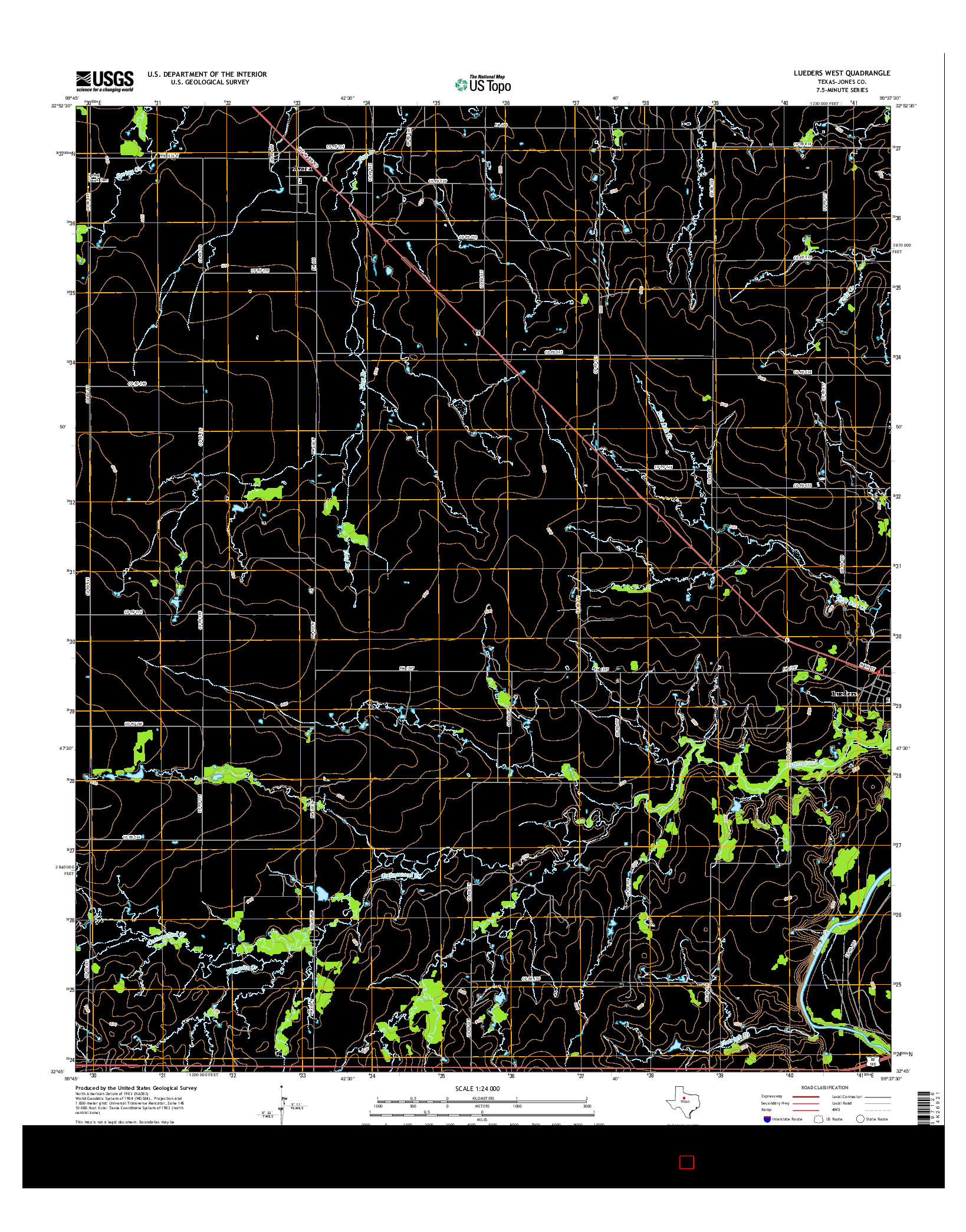 USGS US TOPO 7.5-MINUTE MAP FOR LUEDERS WEST, TX 2016