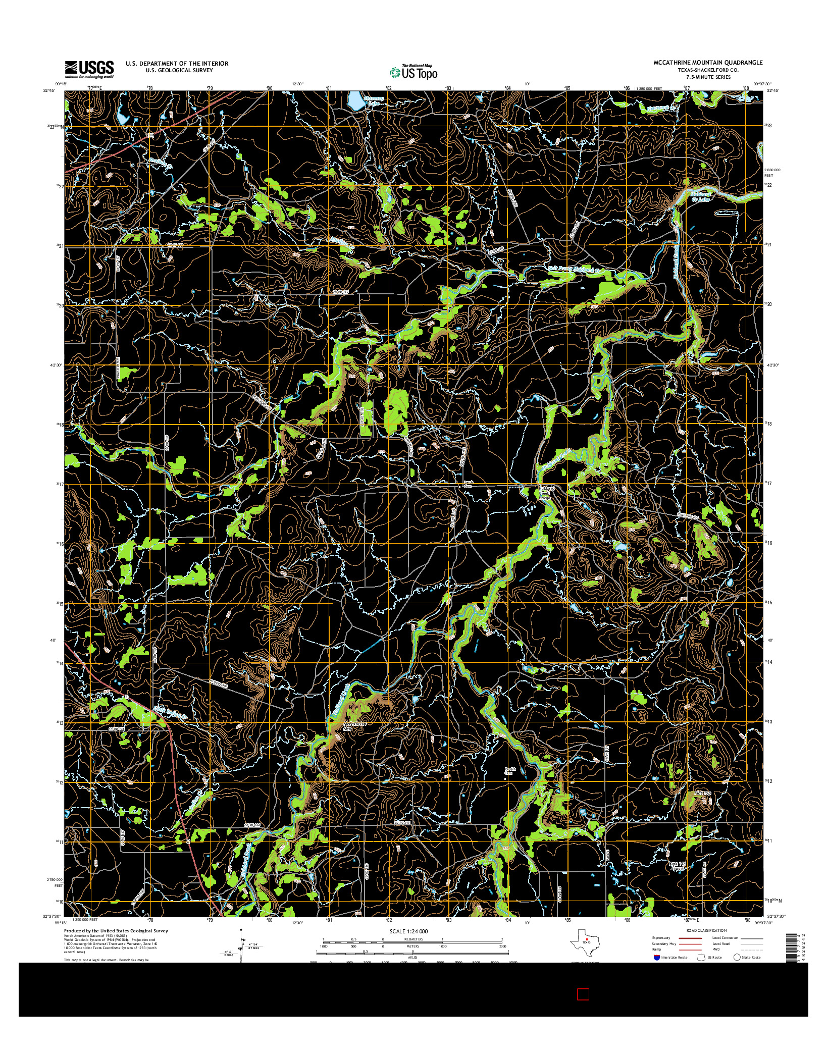 USGS US TOPO 7.5-MINUTE MAP FOR MCCATHRINE MOUNTAIN, TX 2016