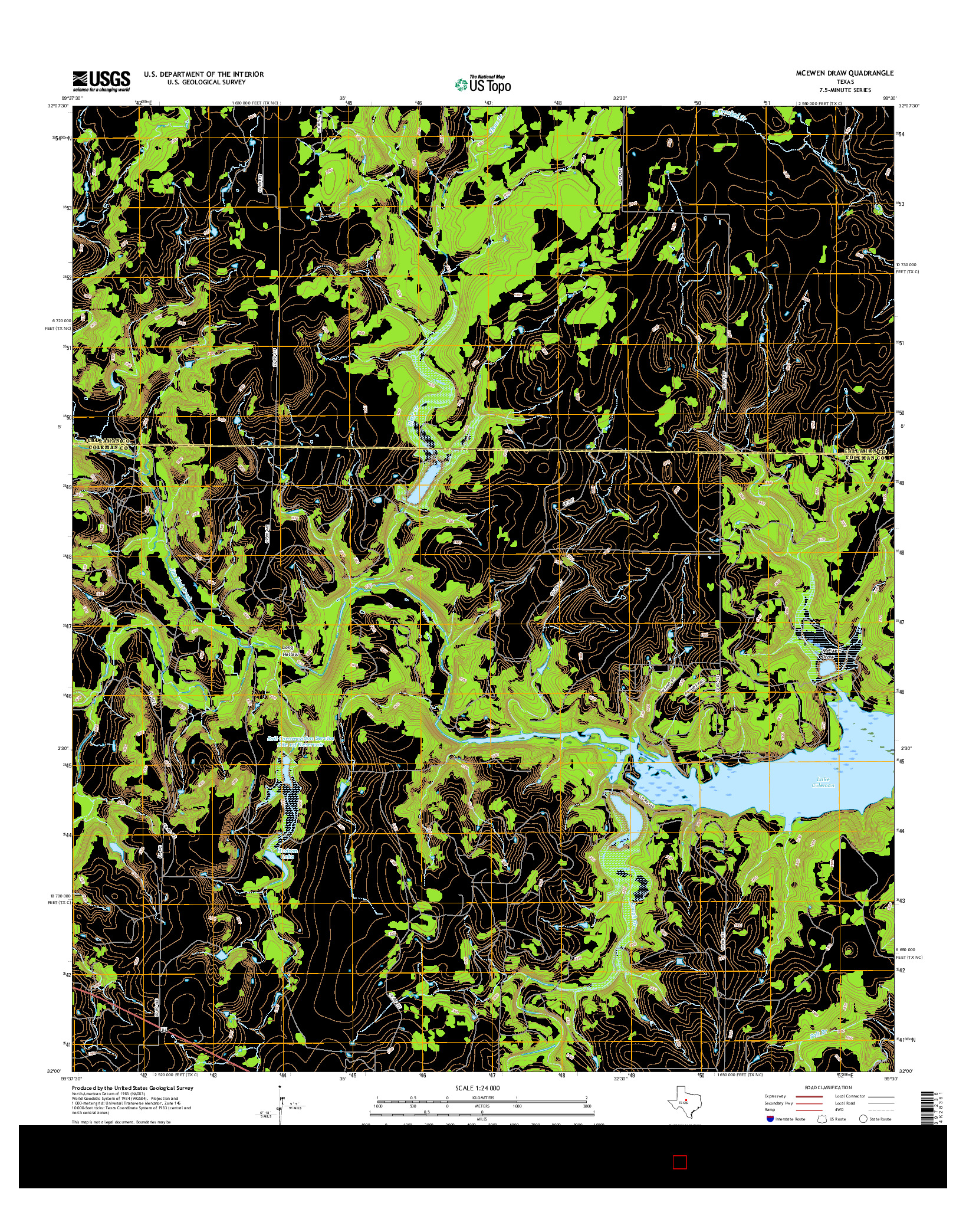 USGS US TOPO 7.5-MINUTE MAP FOR MCEWEN DRAW, TX 2016