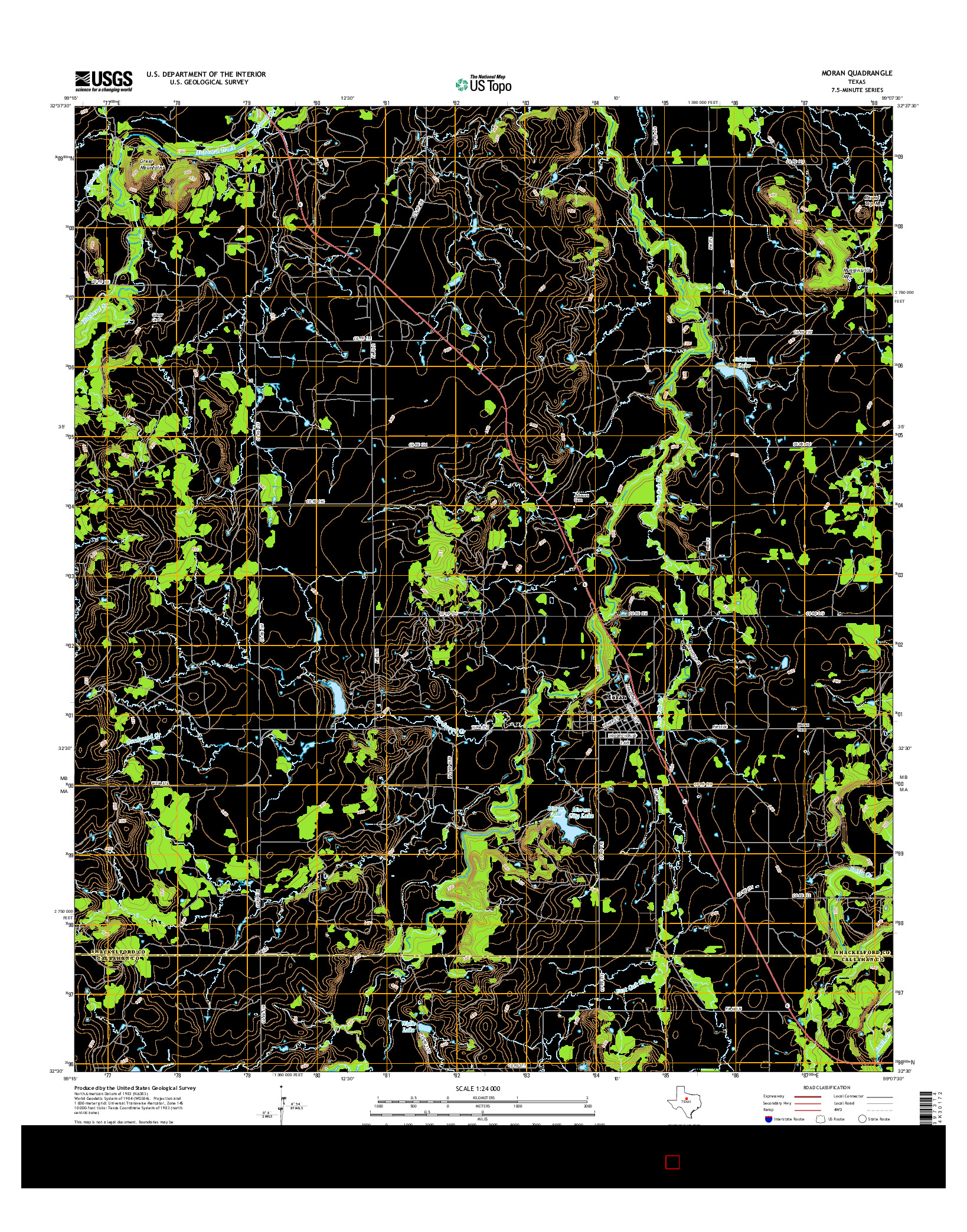 USGS US TOPO 7.5-MINUTE MAP FOR MORAN, TX 2016