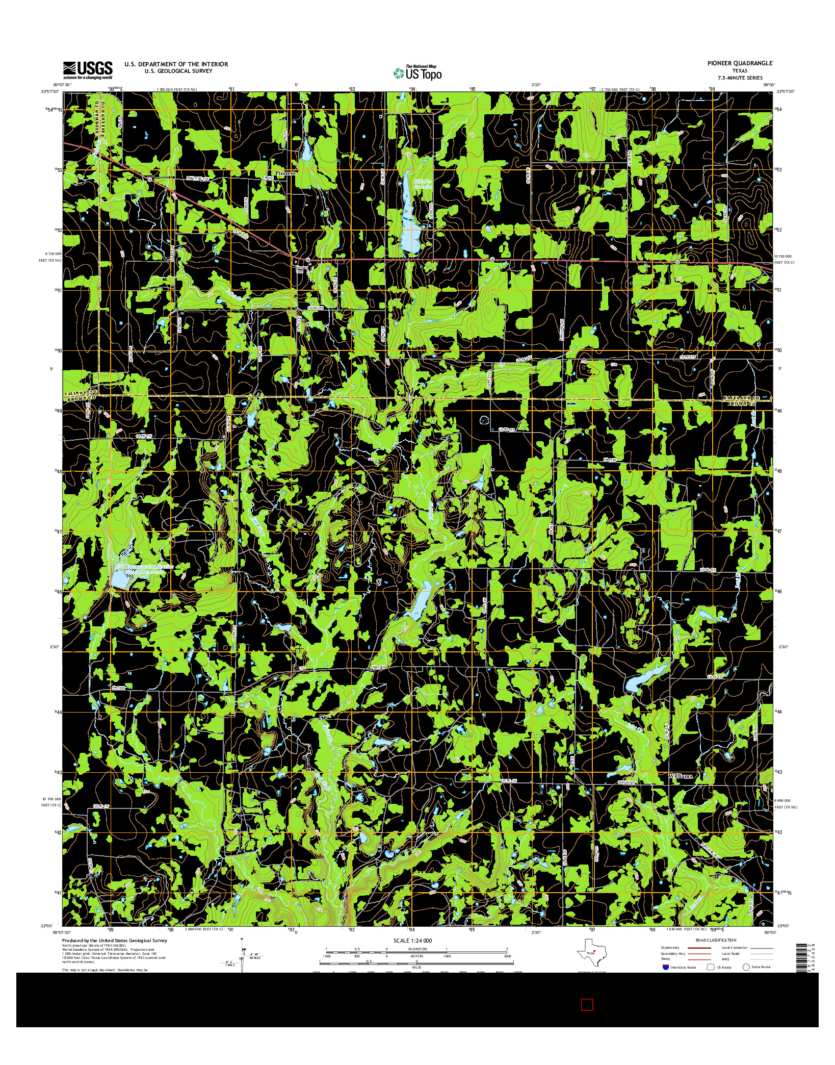 USGS US TOPO 7.5-MINUTE MAP FOR PIONEER, TX 2016