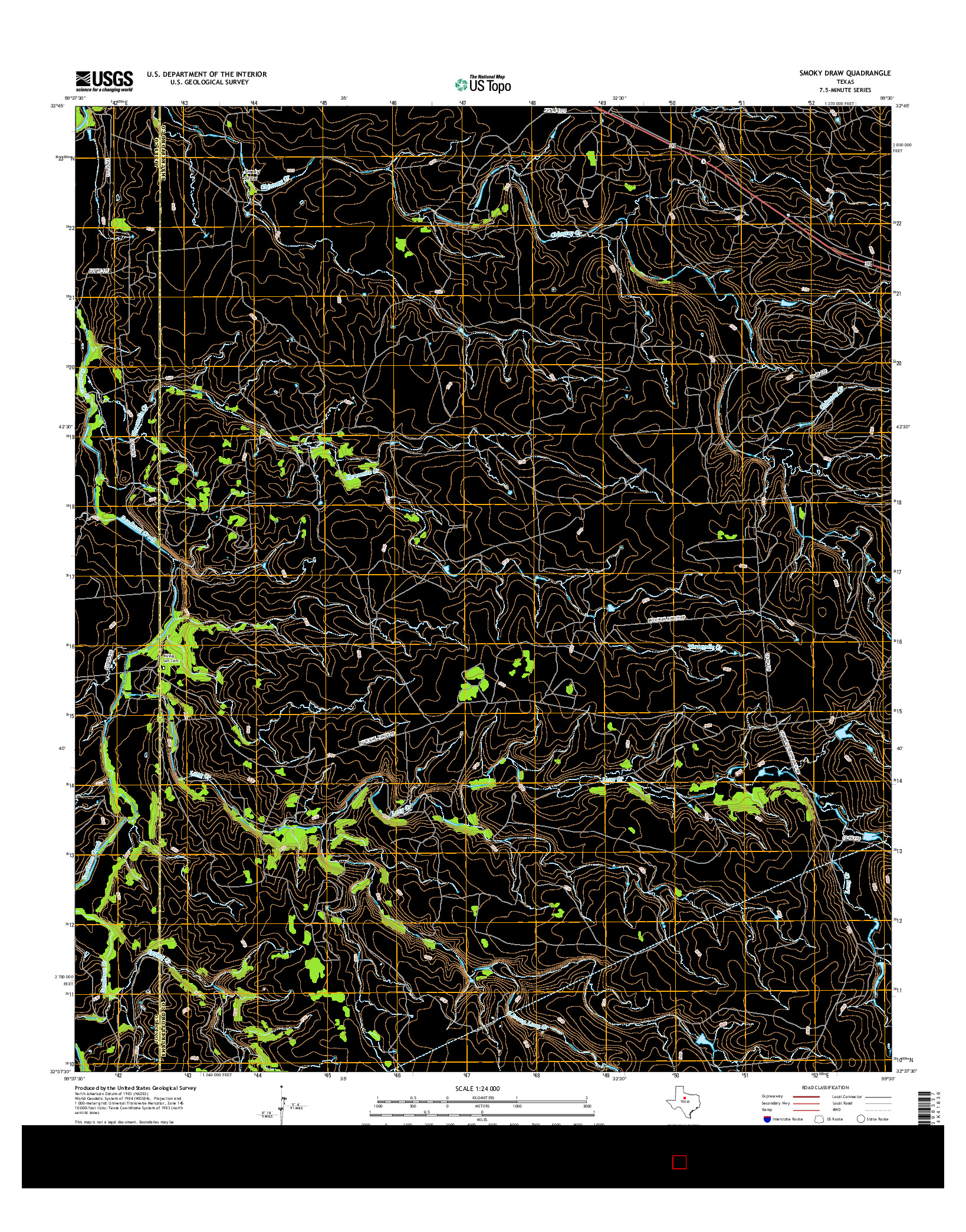 USGS US TOPO 7.5-MINUTE MAP FOR SMOKY DRAW, TX 2016