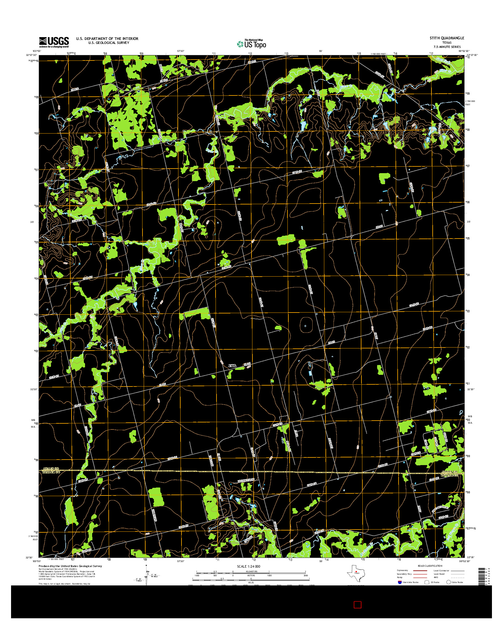 USGS US TOPO 7.5-MINUTE MAP FOR STITH, TX 2016