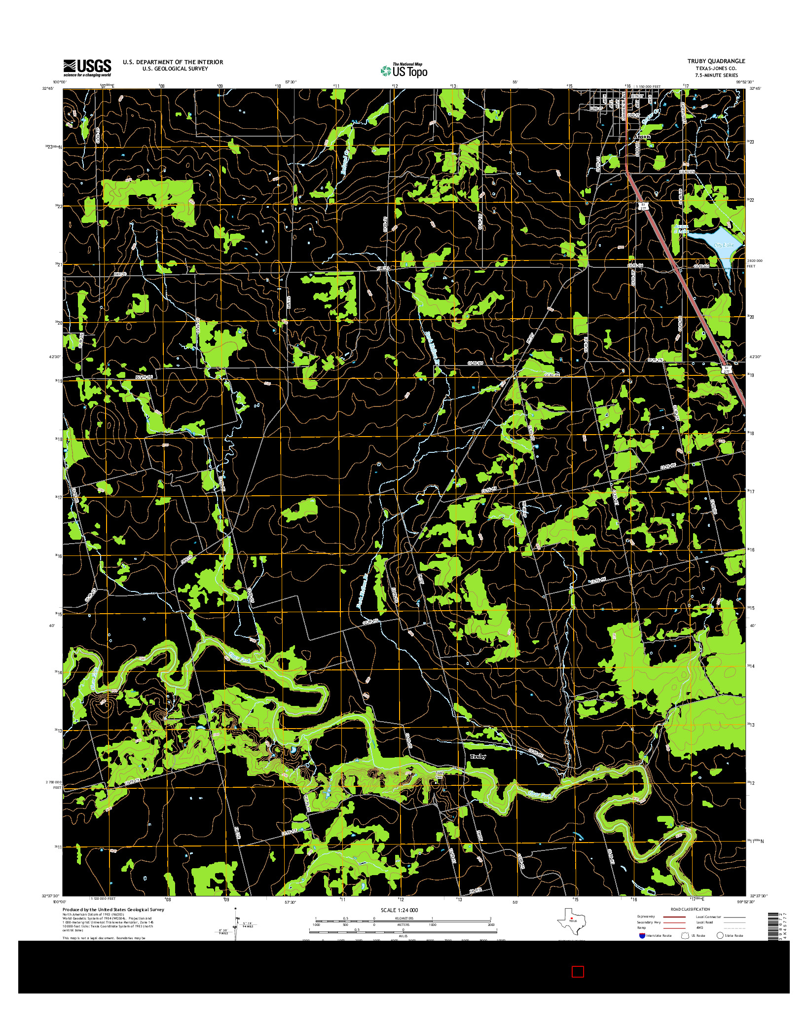 USGS US TOPO 7.5-MINUTE MAP FOR TRUBY, TX 2016