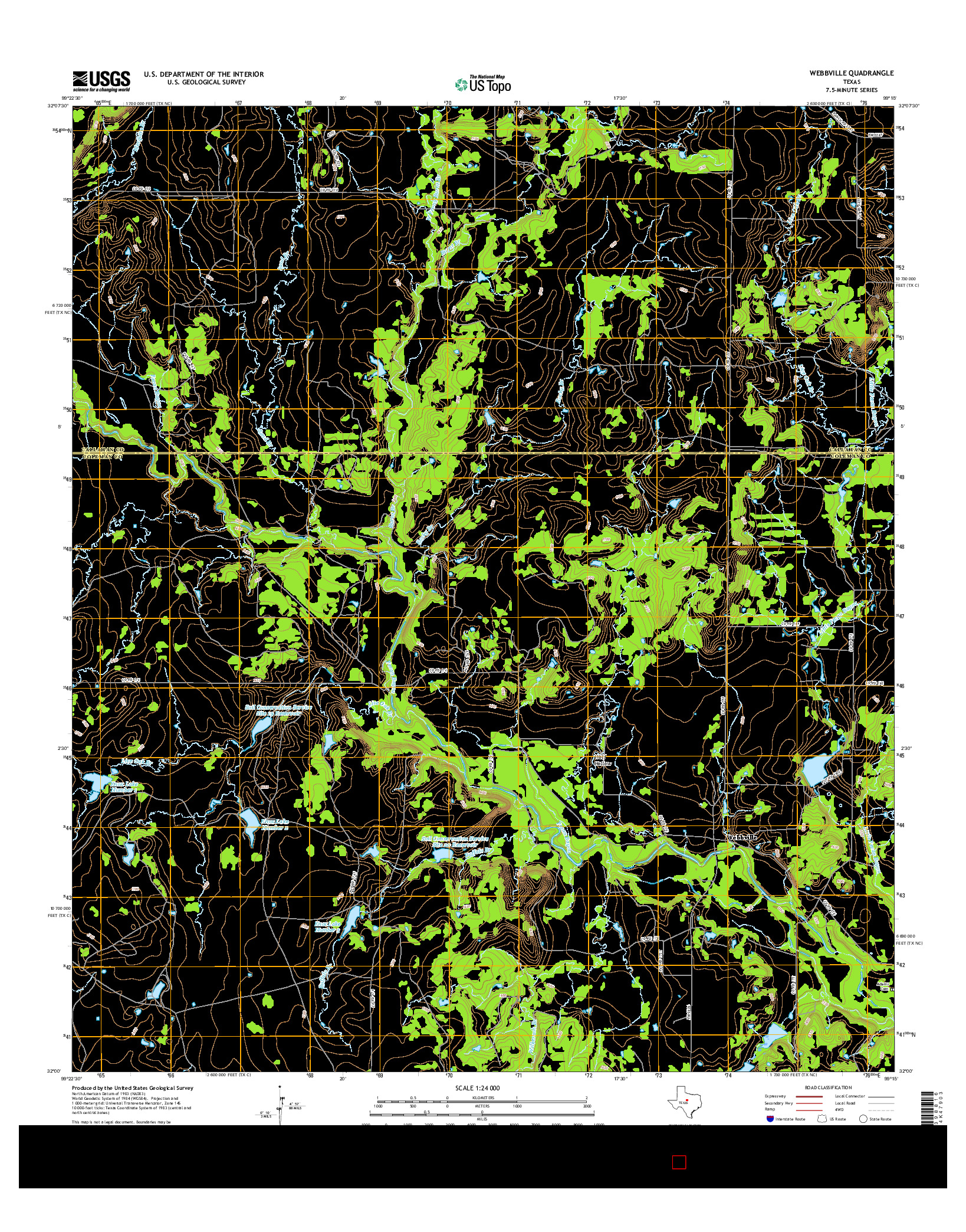 USGS US TOPO 7.5-MINUTE MAP FOR WEBBVILLE, TX 2016