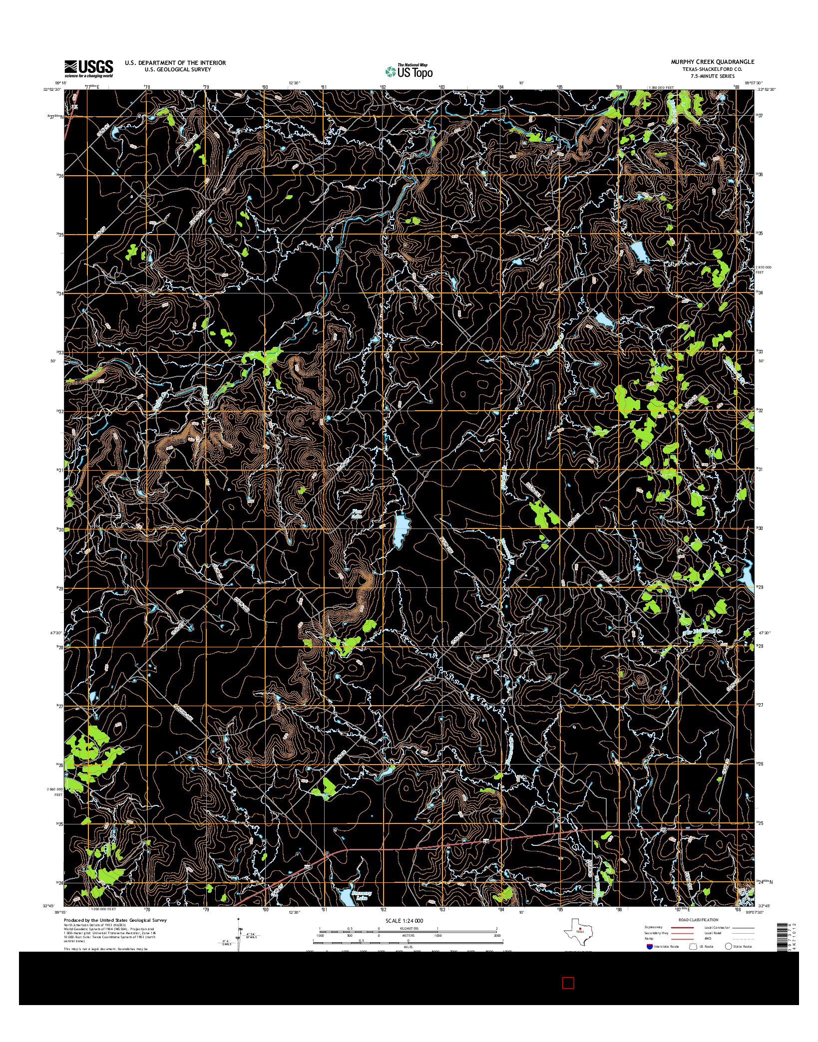 USGS US TOPO 7.5-MINUTE MAP FOR MURPHY CREEK, TX 2016