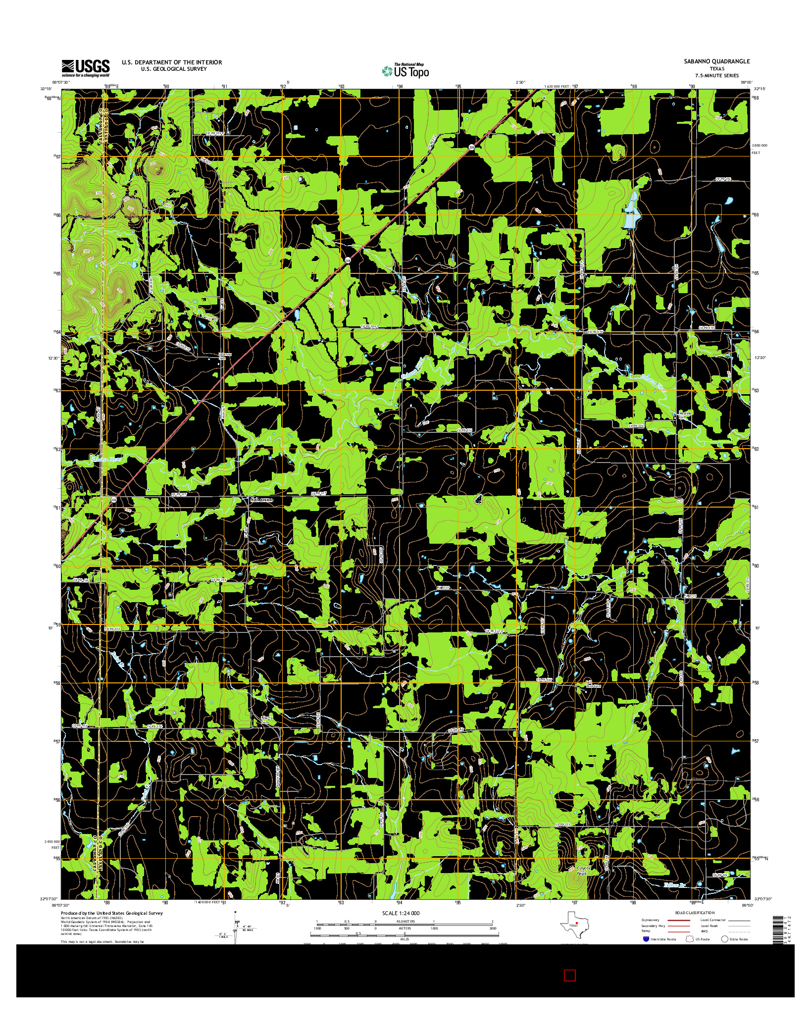 USGS US TOPO 7.5-MINUTE MAP FOR SABANNO, TX 2016