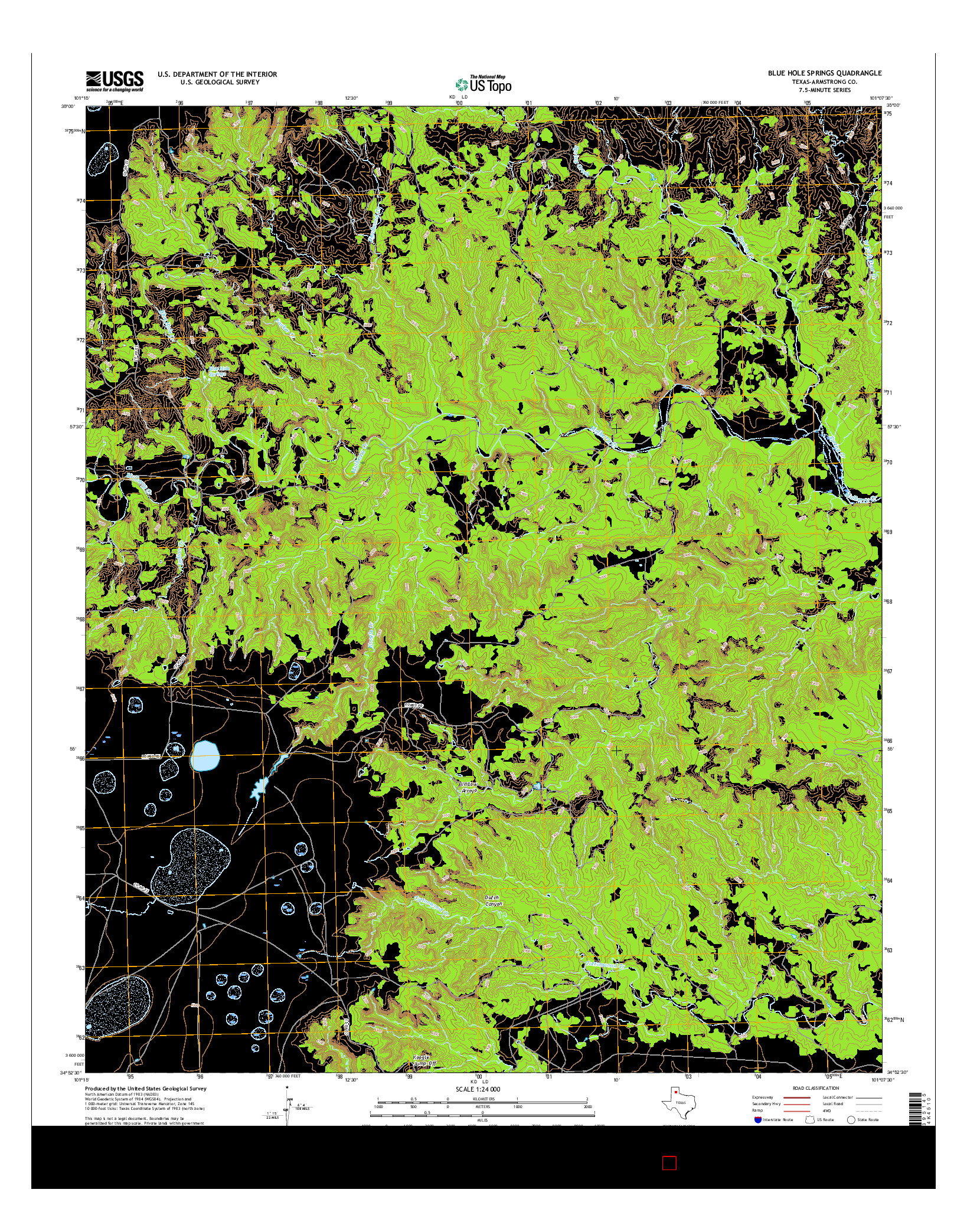 USGS US TOPO 7.5-MINUTE MAP FOR BLUE HOLE SPRINGS, TX 2016