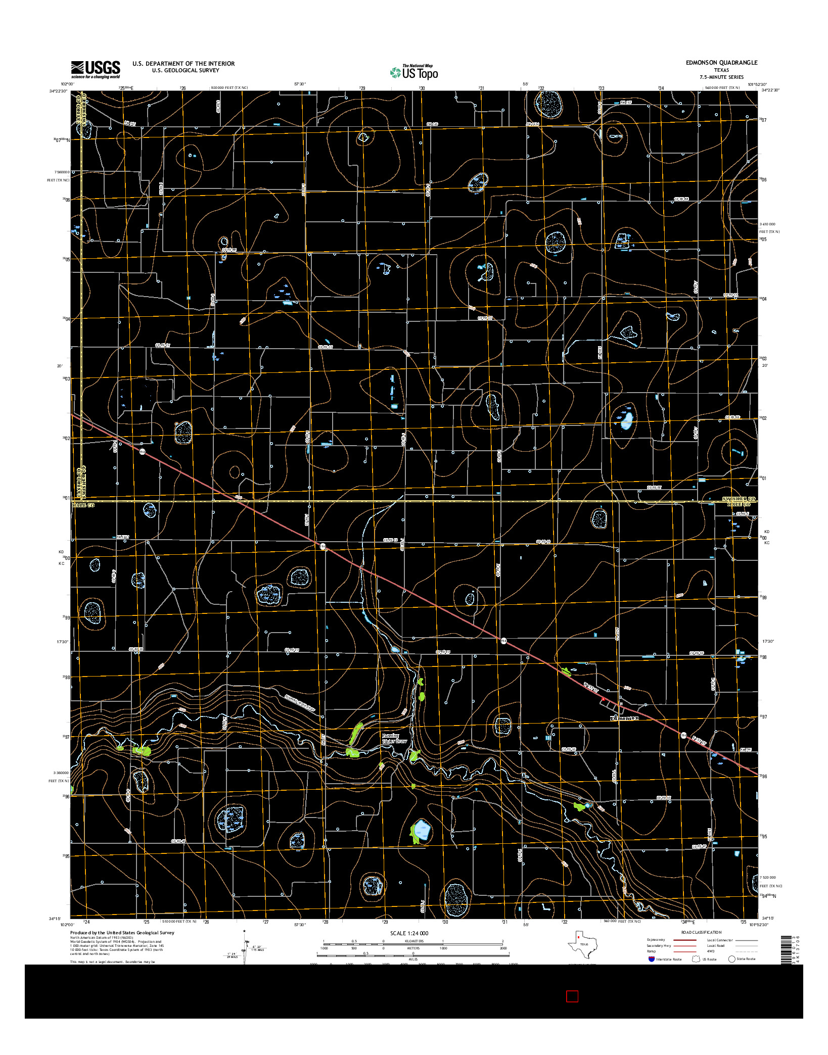 USGS US TOPO 7.5-MINUTE MAP FOR EDMONSON, TX 2016
