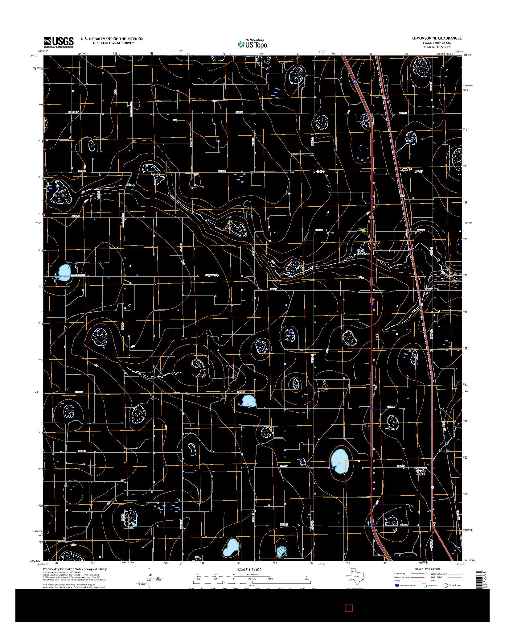 USGS US TOPO 7.5-MINUTE MAP FOR EDMONSON NE, TX 2016