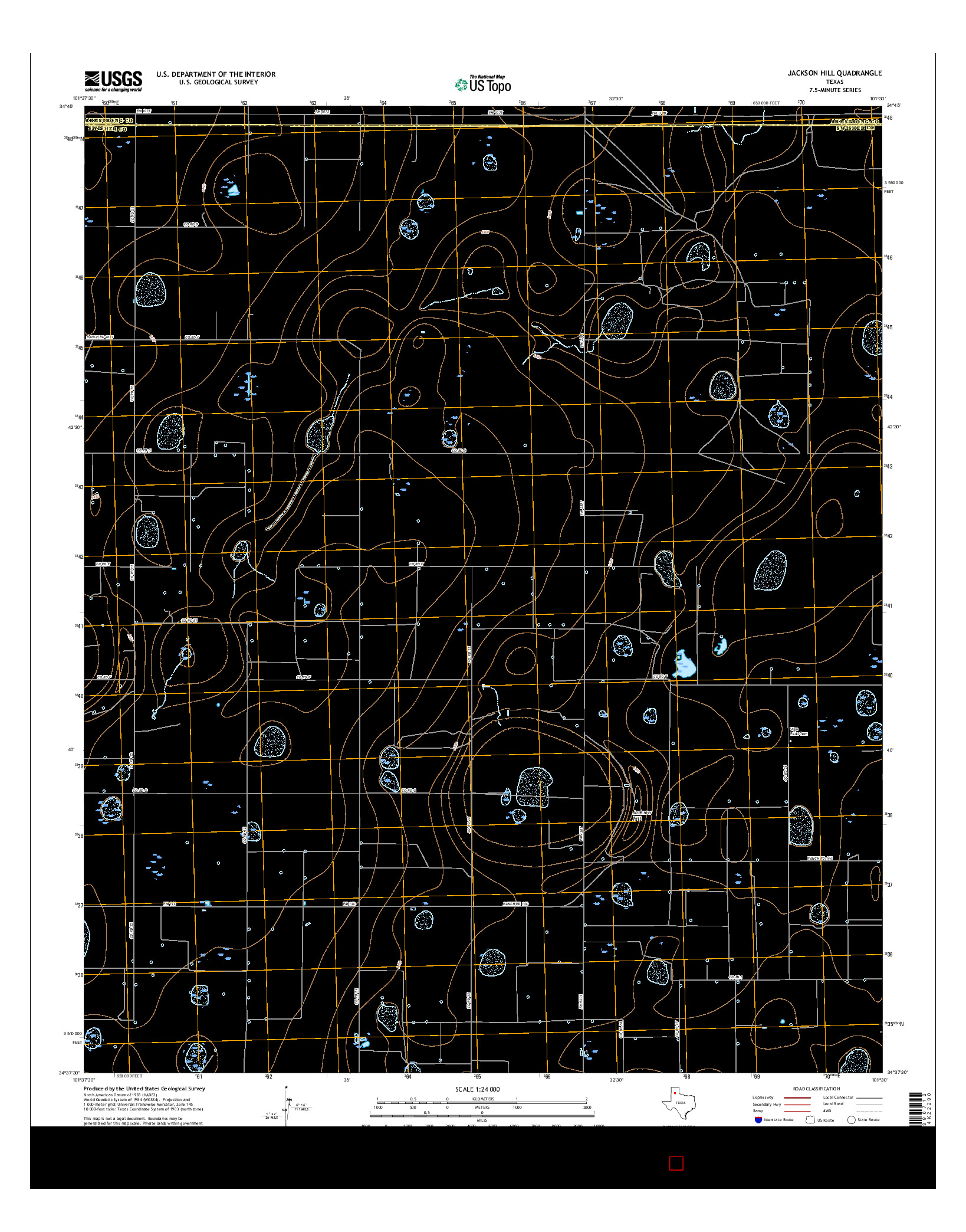 USGS US TOPO 7.5-MINUTE MAP FOR JACKSON HILL, TX 2016