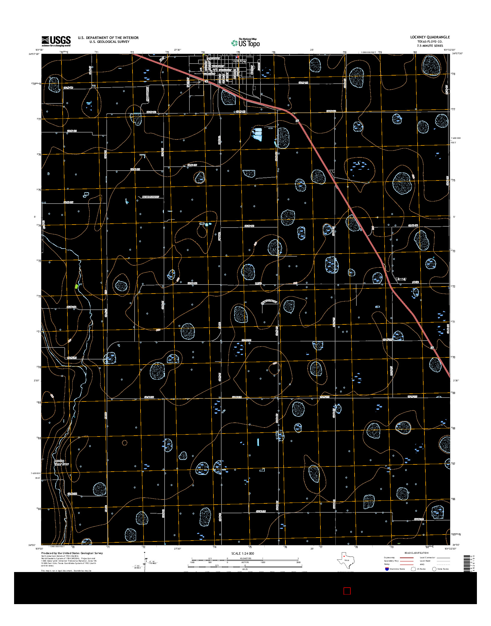 USGS US TOPO 7.5-MINUTE MAP FOR LOCKNEY, TX 2016