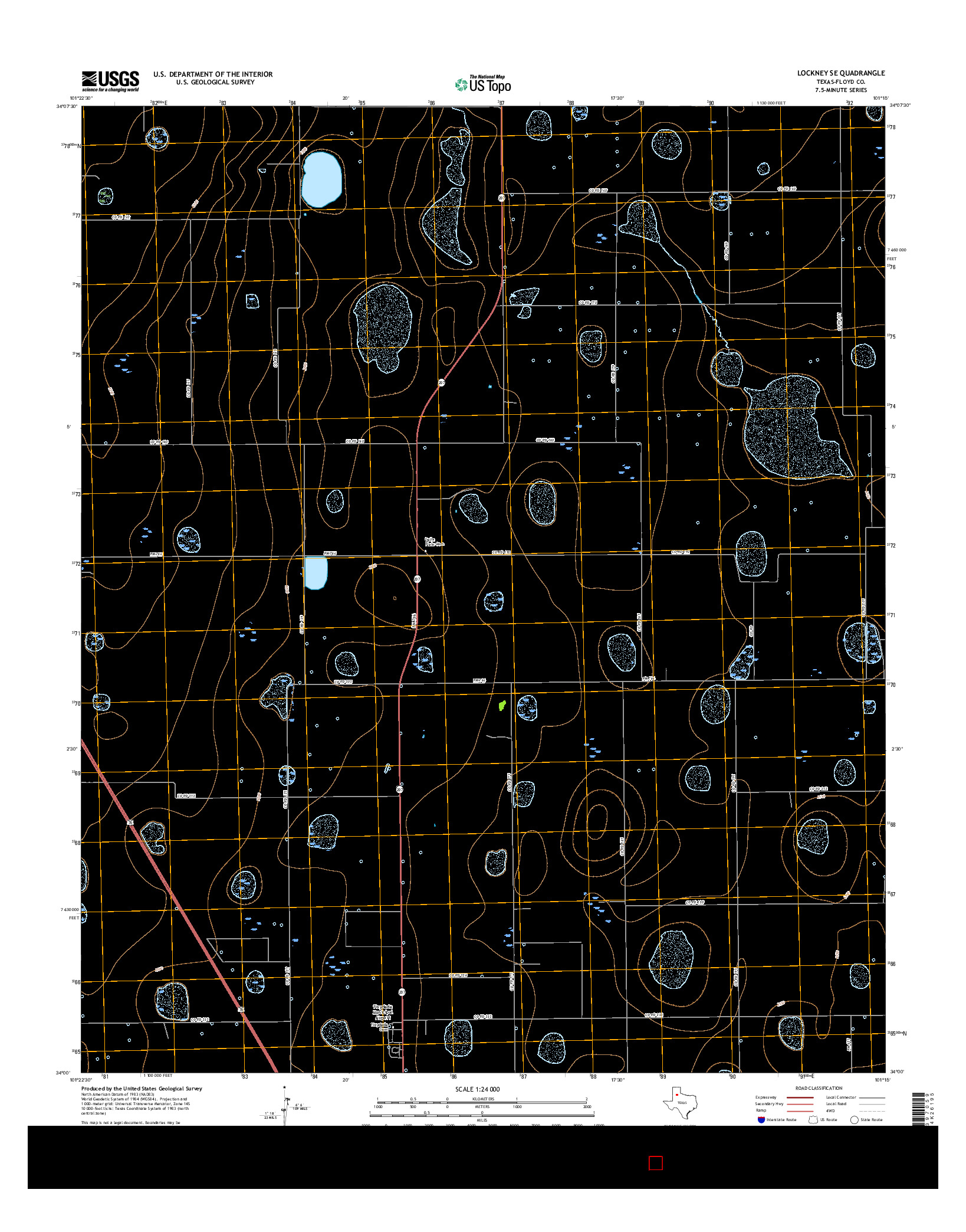 USGS US TOPO 7.5-MINUTE MAP FOR LOCKNEY SE, TX 2016