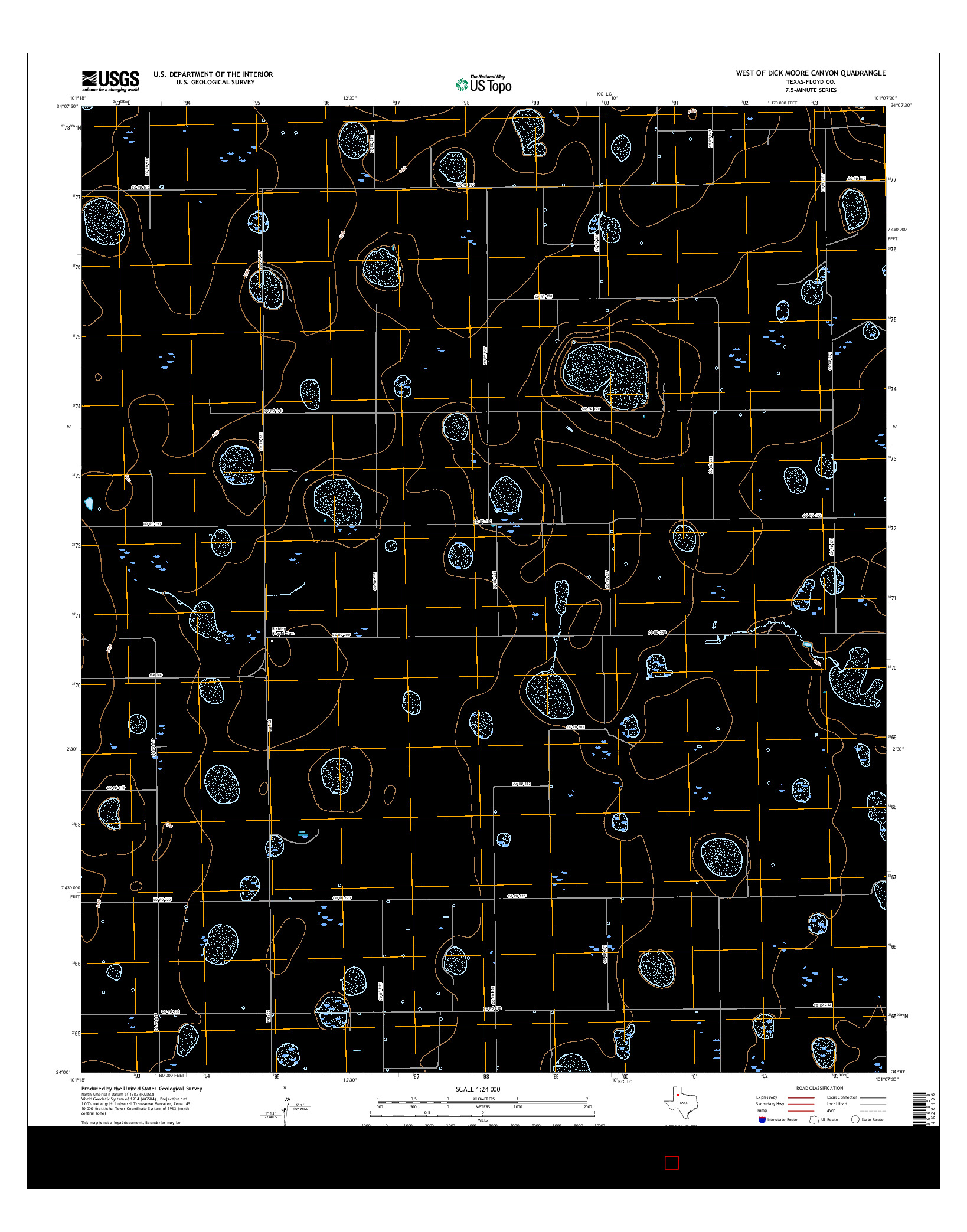 USGS US TOPO 7.5-MINUTE MAP FOR WEST OF DICK MOORE CANYON, TX 2016