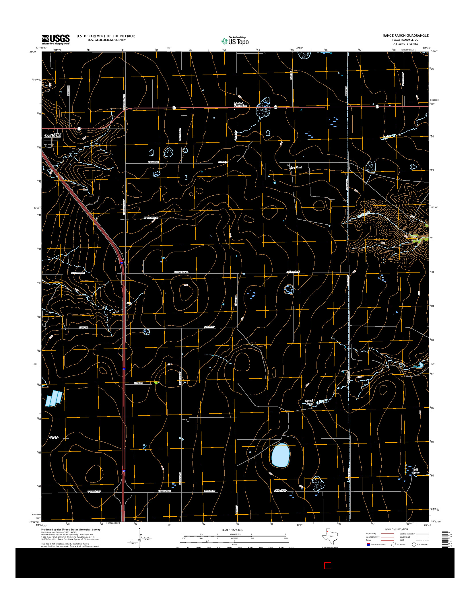 USGS US TOPO 7.5-MINUTE MAP FOR NANCE RANCH, TX 2016