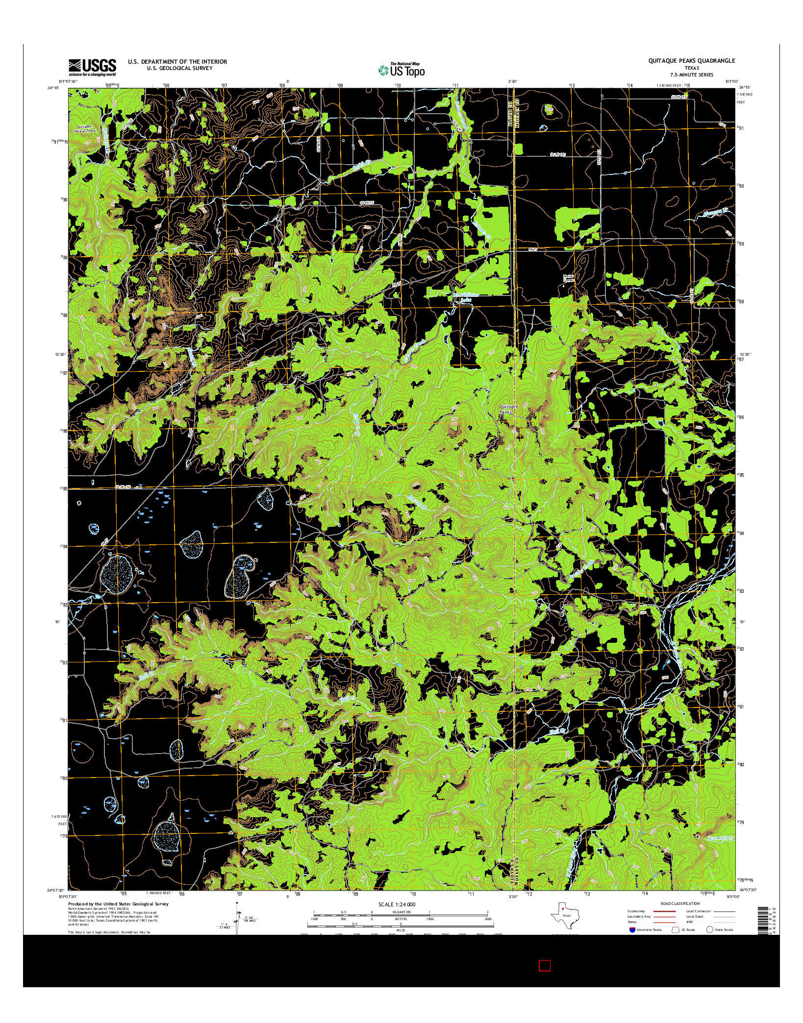 USGS US TOPO 7.5-MINUTE MAP FOR QUITAQUE PEAKS, TX 2016