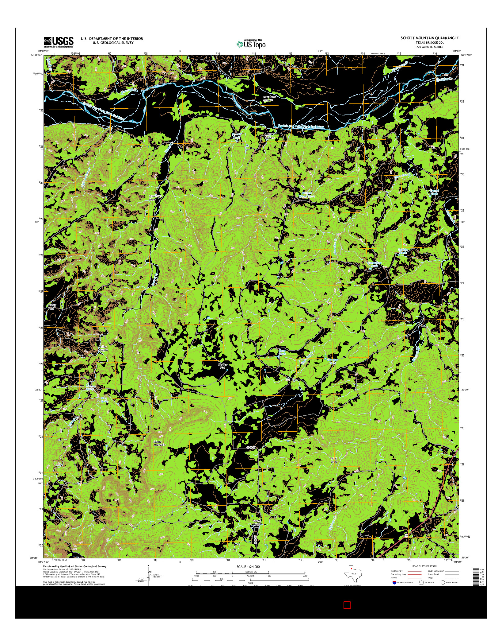 USGS US TOPO 7.5-MINUTE MAP FOR SCHOTT MOUNTAIN, TX 2016