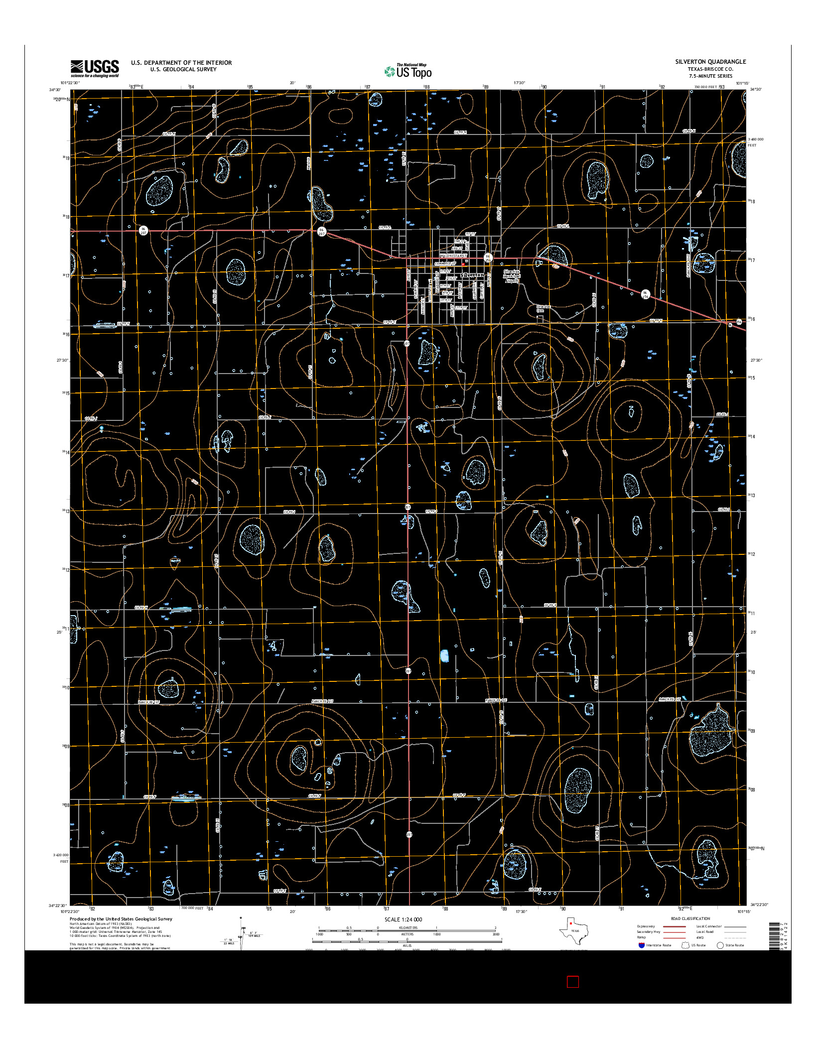 USGS US TOPO 7.5-MINUTE MAP FOR SILVERTON, TX 2016