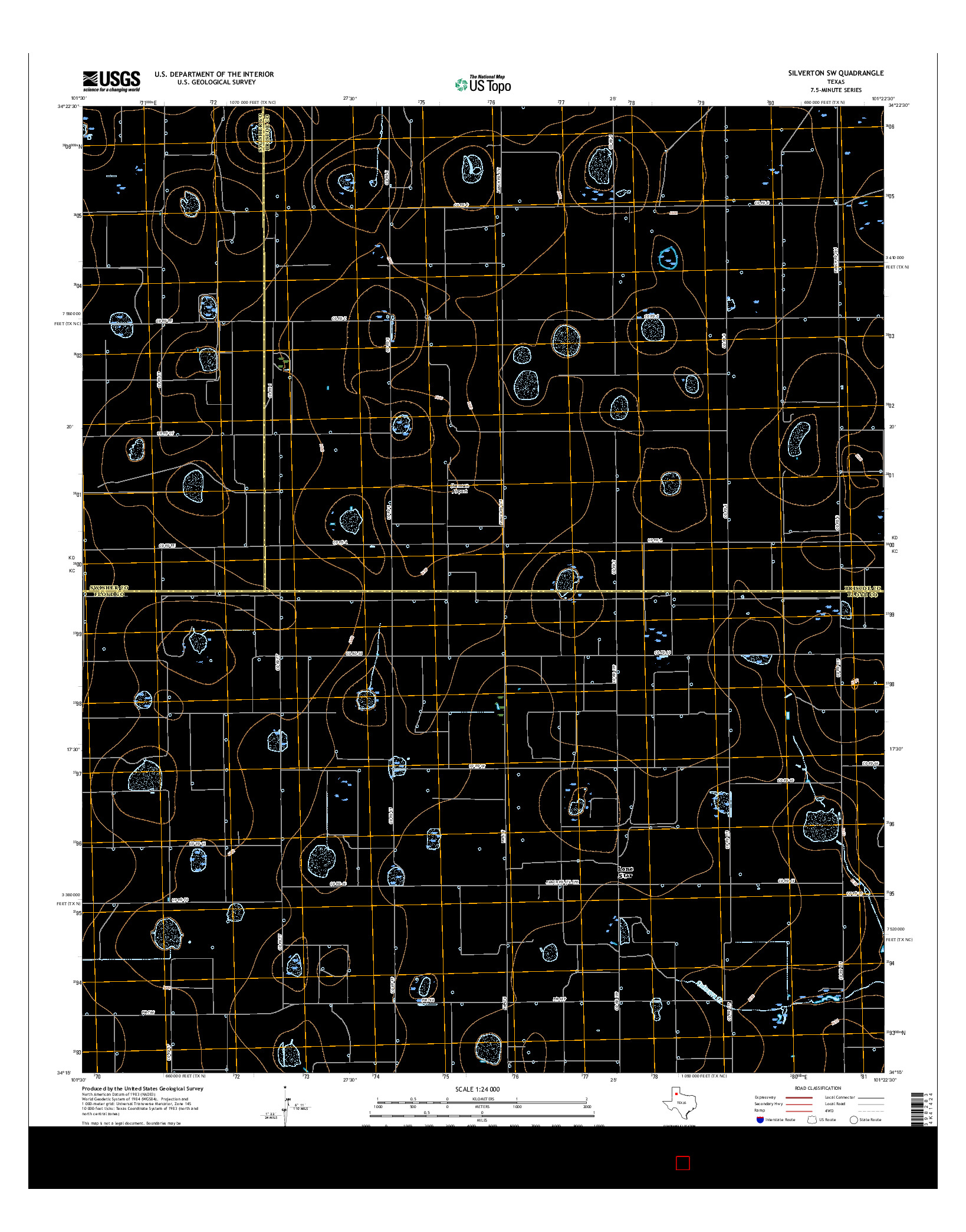 USGS US TOPO 7.5-MINUTE MAP FOR SILVERTON SW, TX 2016