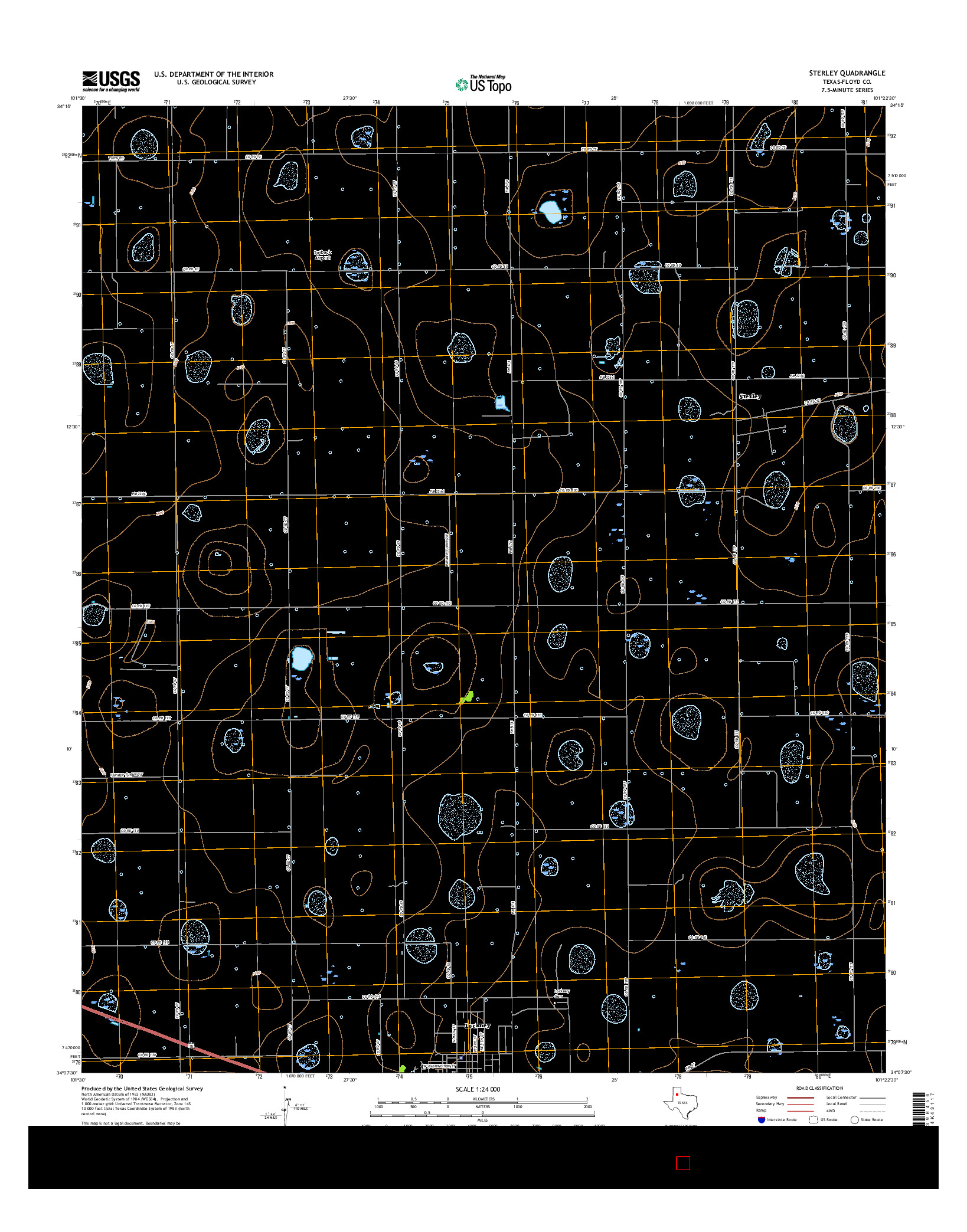 USGS US TOPO 7.5-MINUTE MAP FOR STERLEY, TX 2016