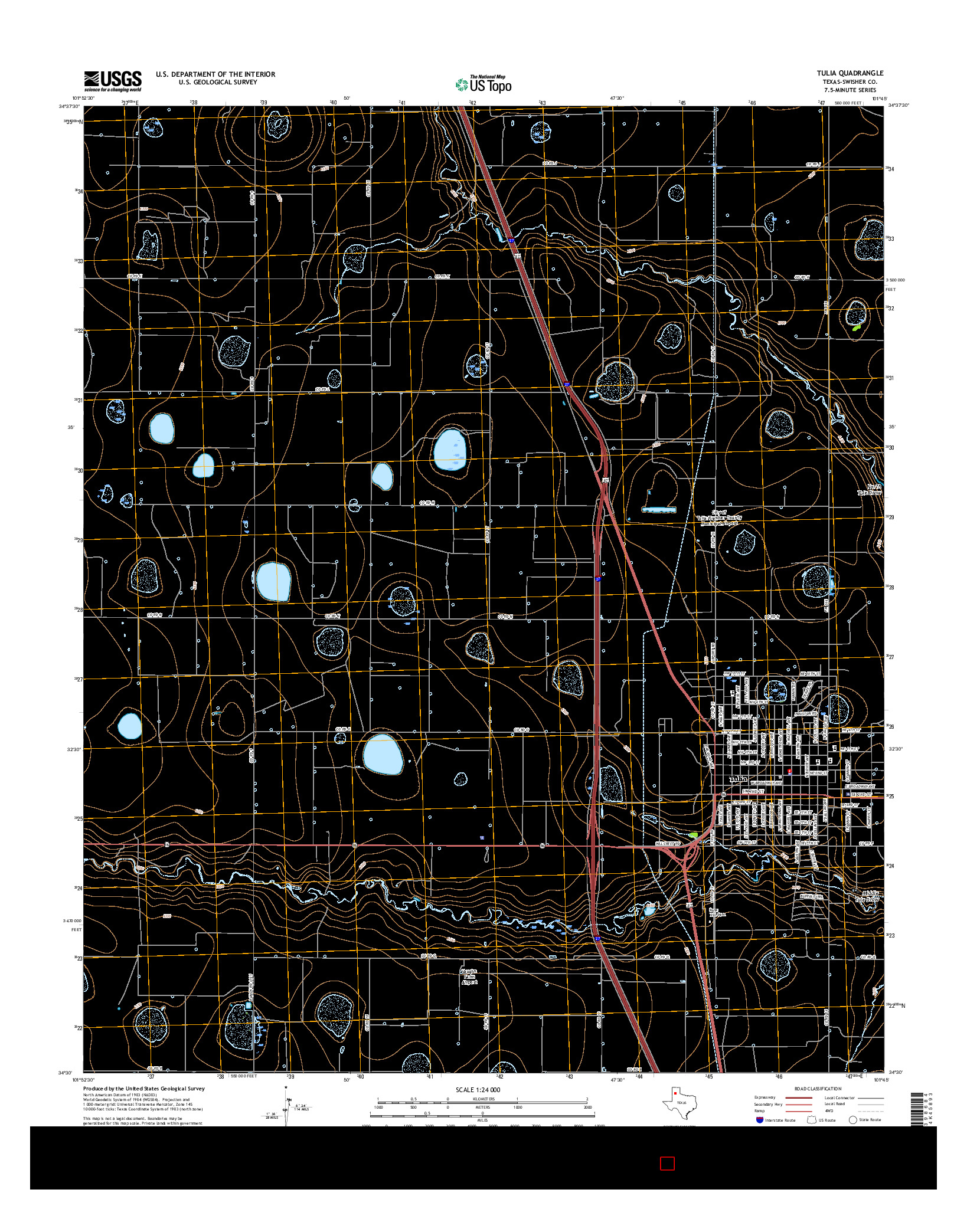 USGS US TOPO 7.5-MINUTE MAP FOR TULIA, TX 2016