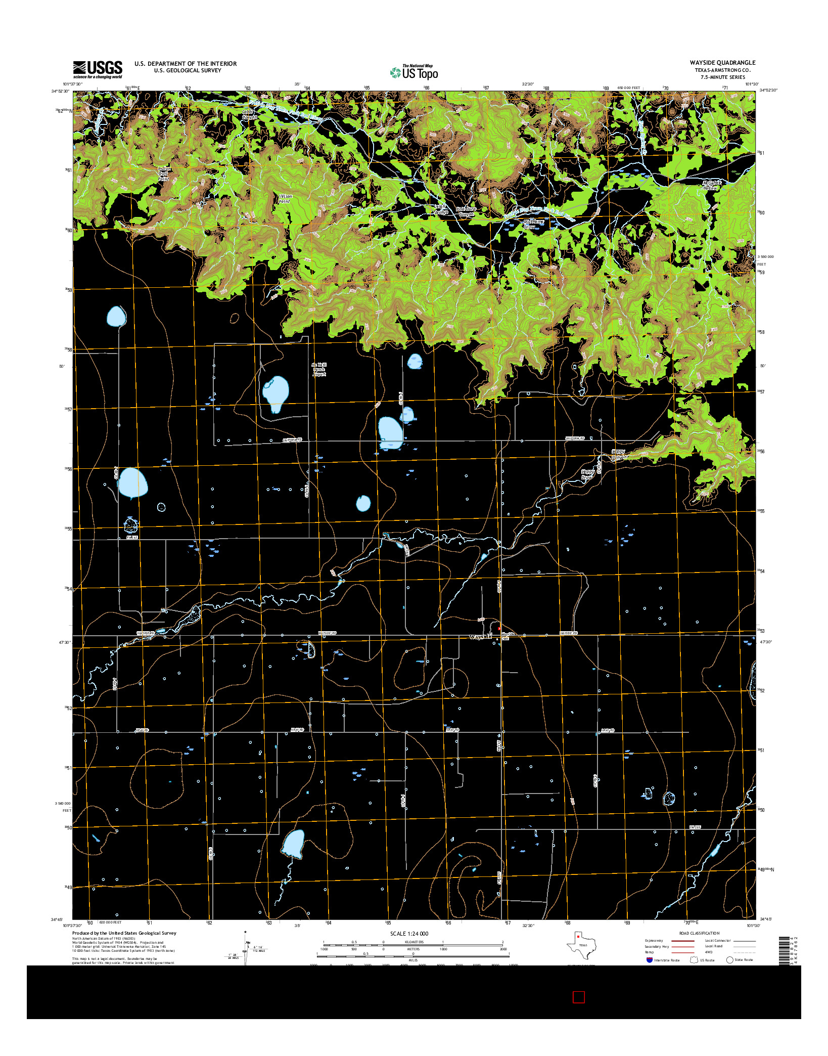 USGS US TOPO 7.5-MINUTE MAP FOR WAYSIDE, TX 2016