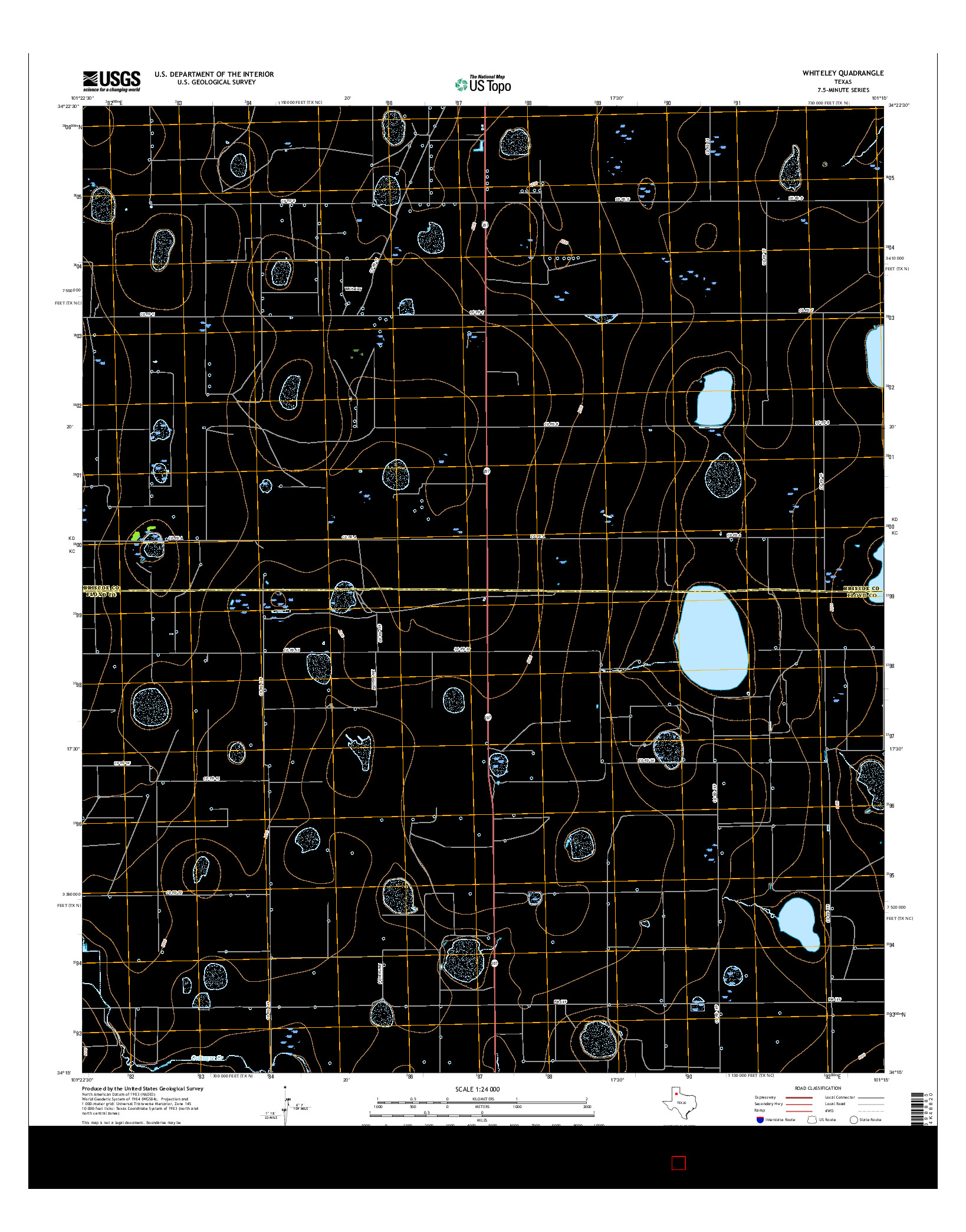 USGS US TOPO 7.5-MINUTE MAP FOR WHITELEY, TX 2016