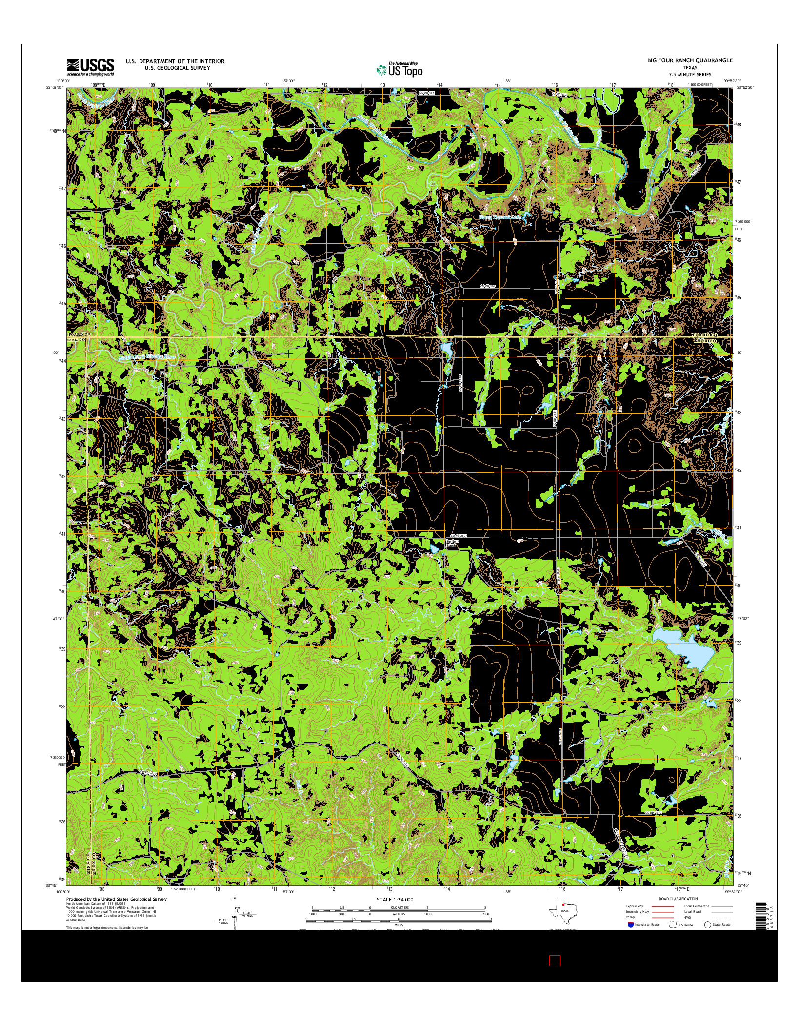 USGS US TOPO 7.5-MINUTE MAP FOR BIG FOUR RANCH, TX 2016