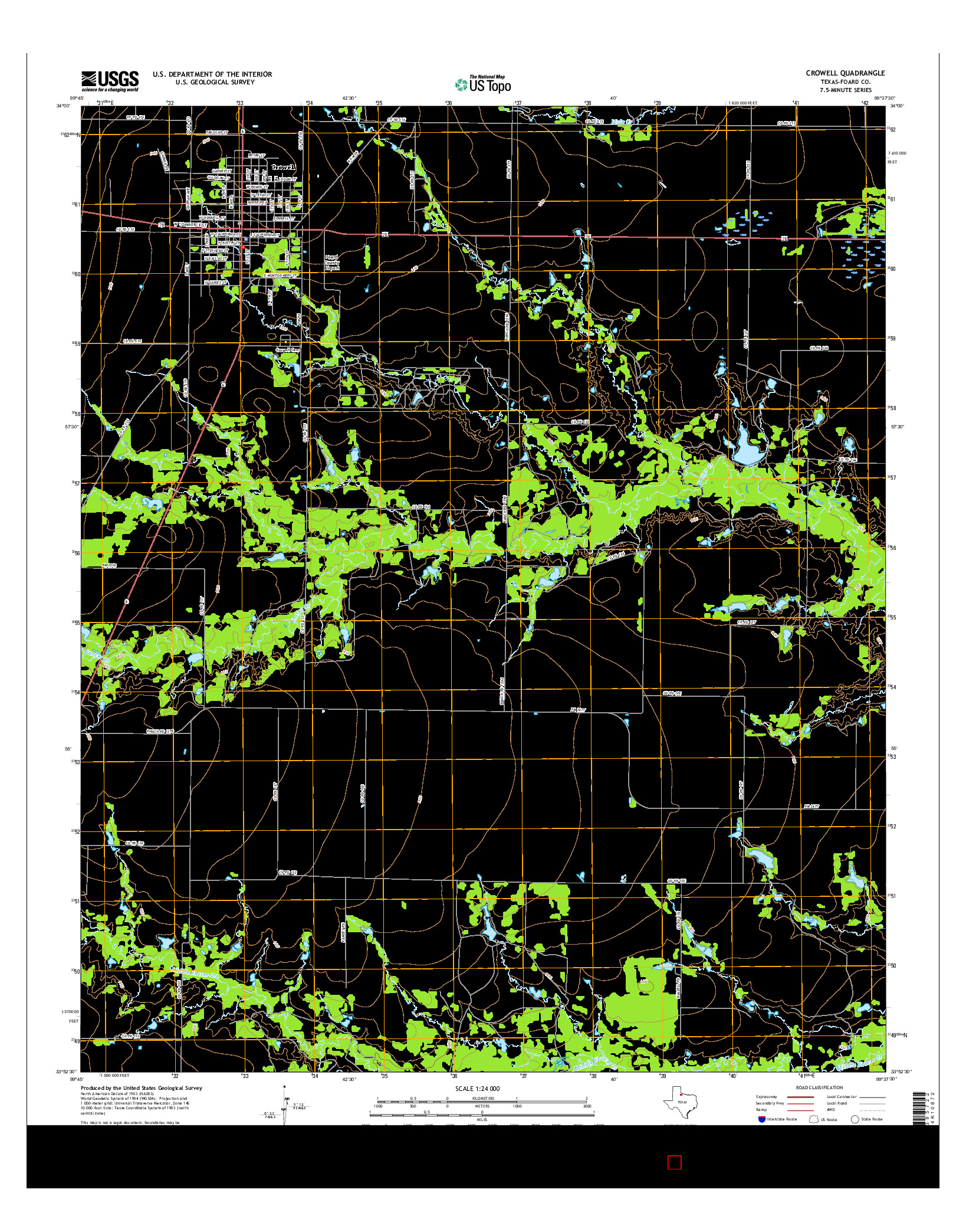 USGS US TOPO 7.5-MINUTE MAP FOR CROWELL, TX 2016