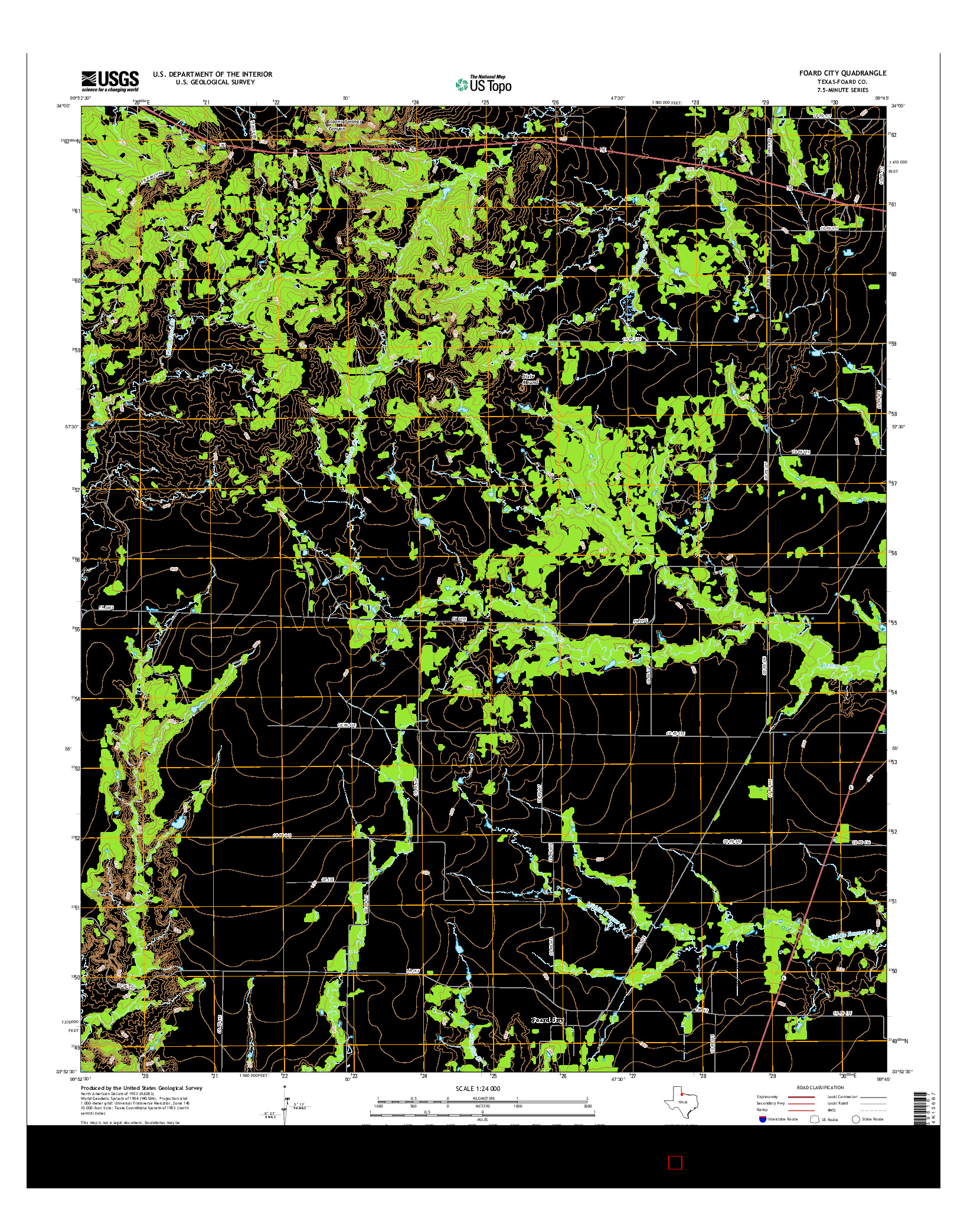 USGS US TOPO 7.5-MINUTE MAP FOR FOARD CITY, TX 2016