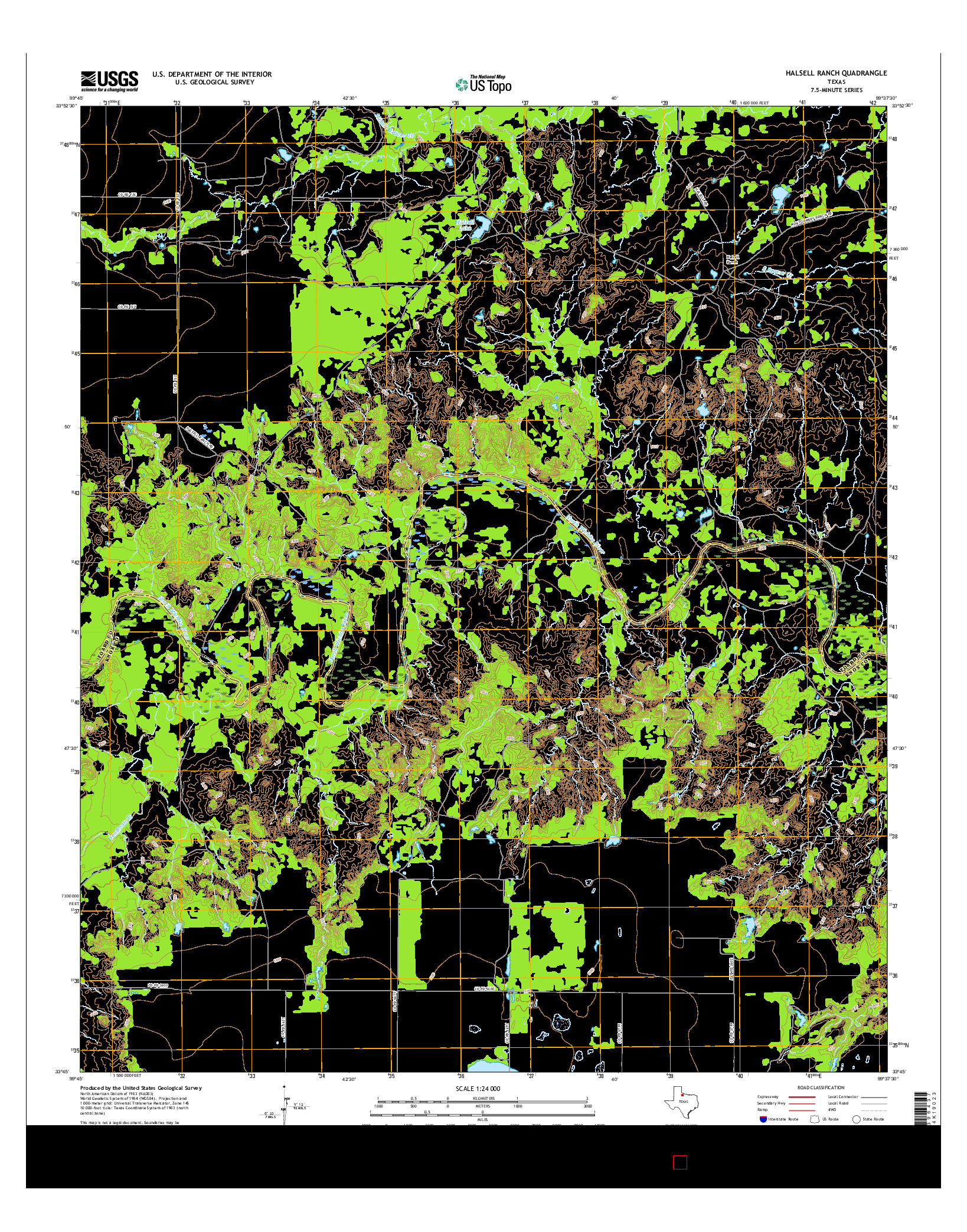 USGS US TOPO 7.5-MINUTE MAP FOR HALSELL RANCH, TX 2016