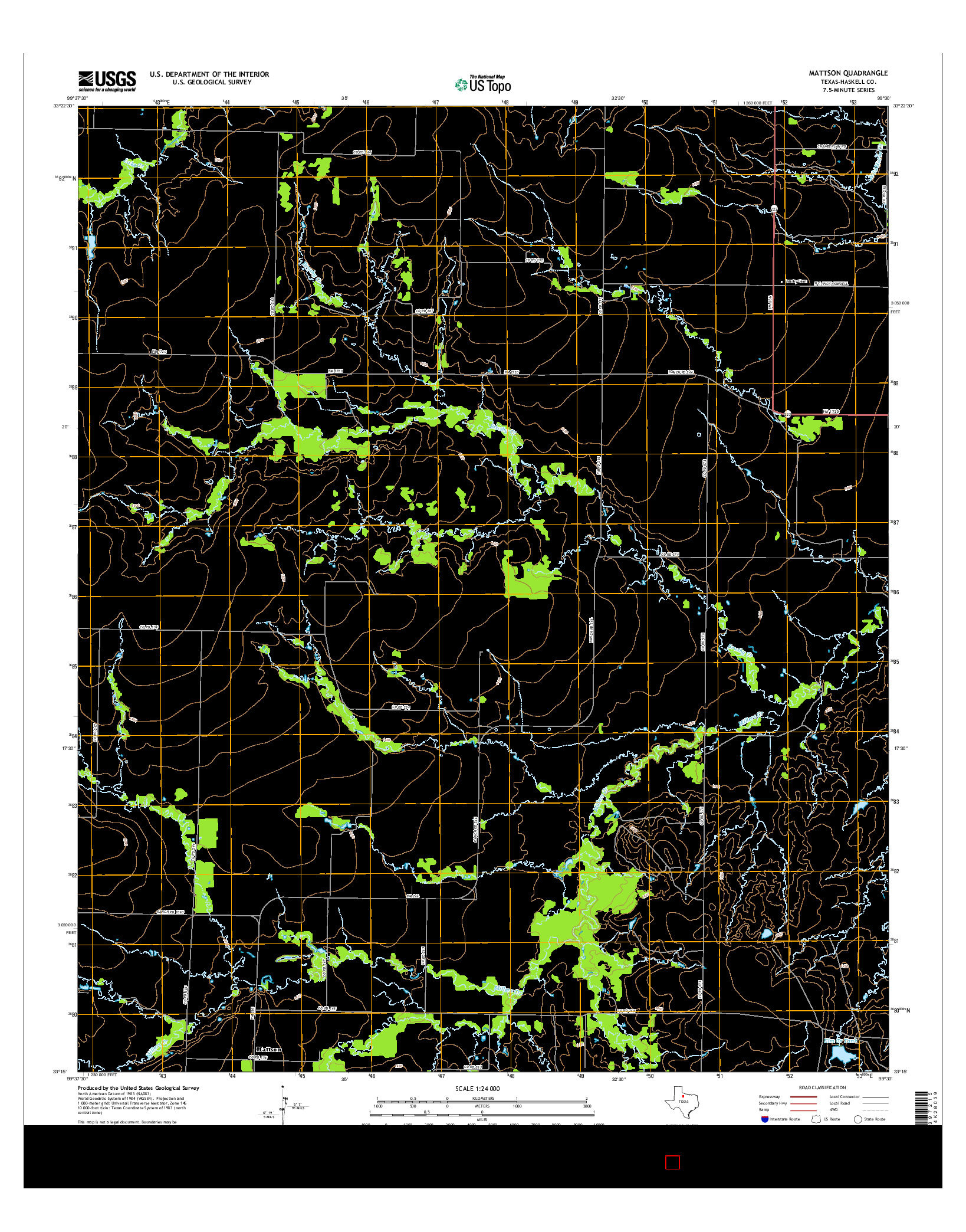 USGS US TOPO 7.5-MINUTE MAP FOR MATTSON, TX 2016