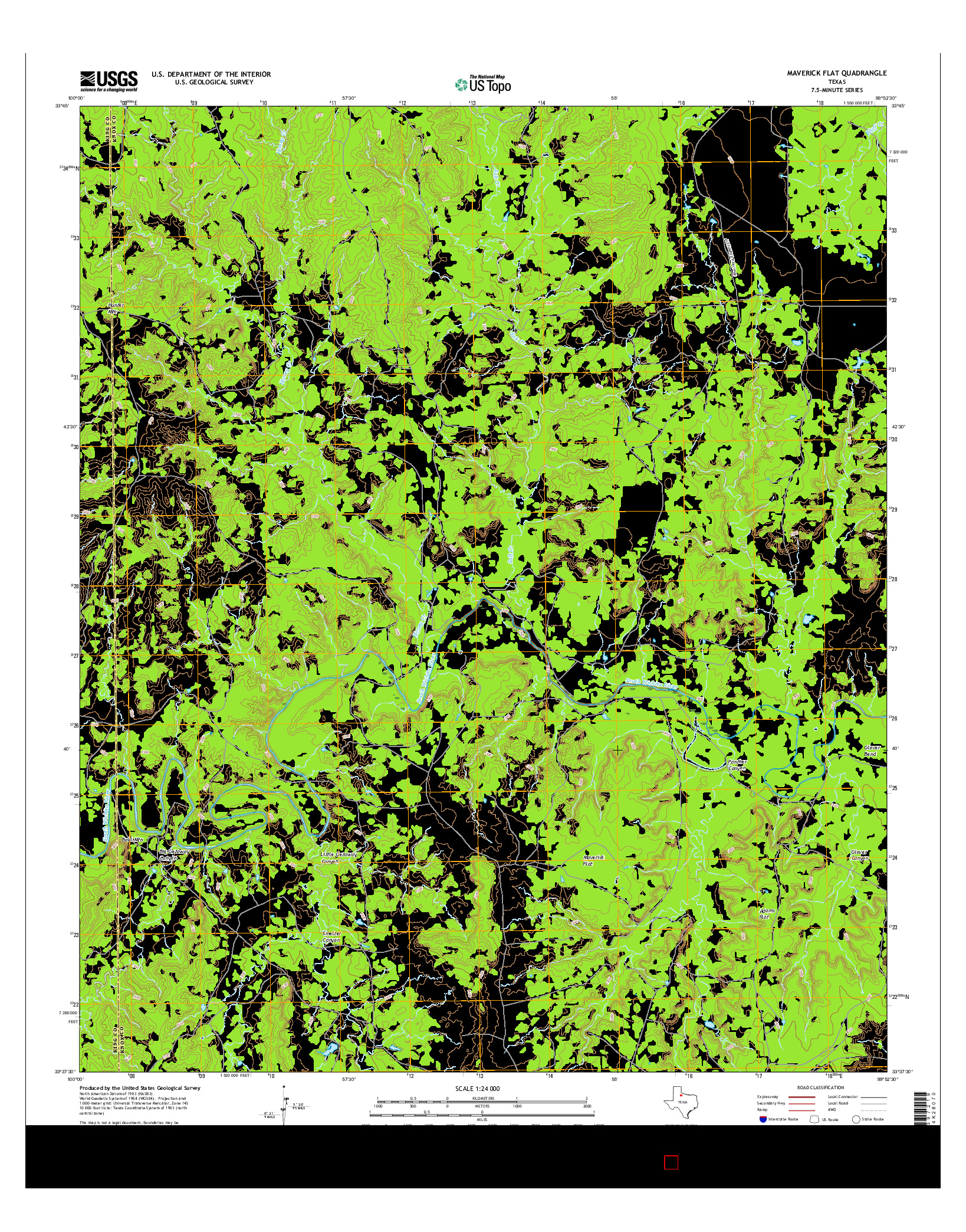 USGS US TOPO 7.5-MINUTE MAP FOR MAVERICK FLAT, TX 2016