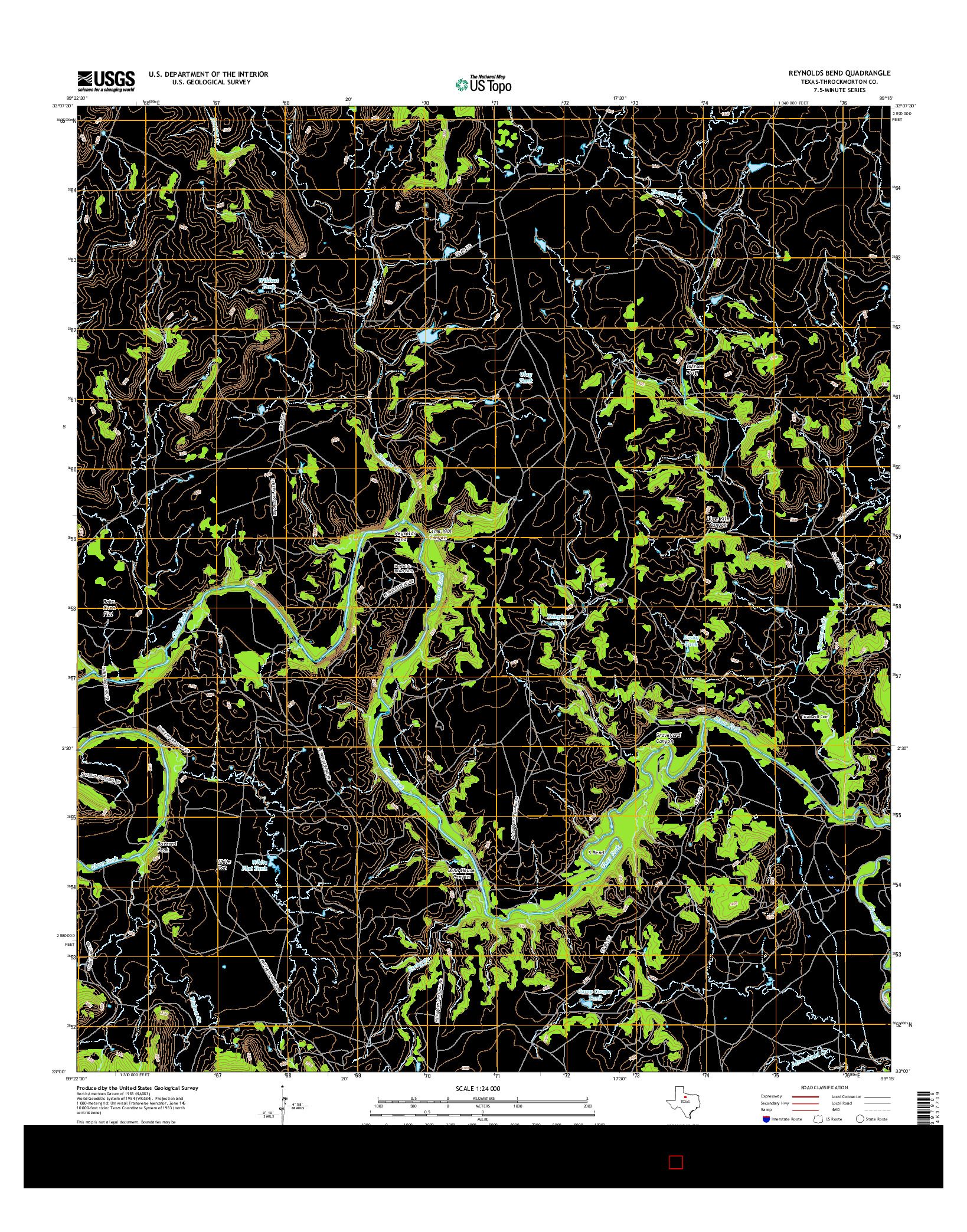 USGS US TOPO 7.5-MINUTE MAP FOR REYNOLDS BEND, TX 2016