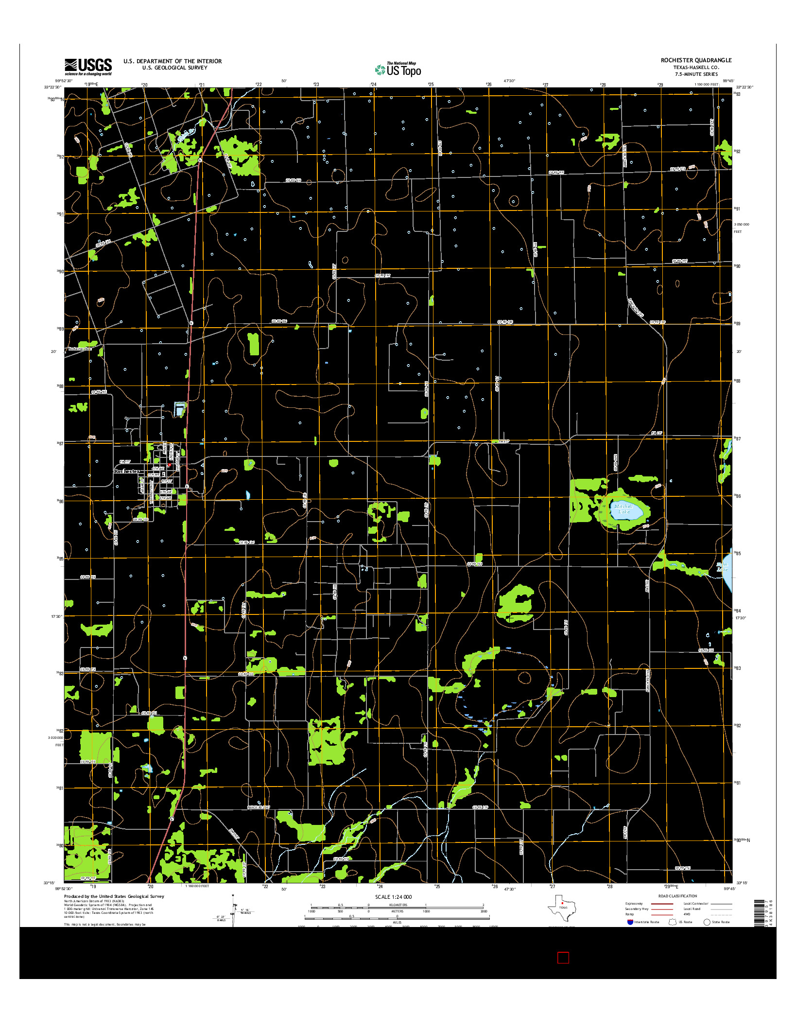 USGS US TOPO 7.5-MINUTE MAP FOR ROCHESTER, TX 2016