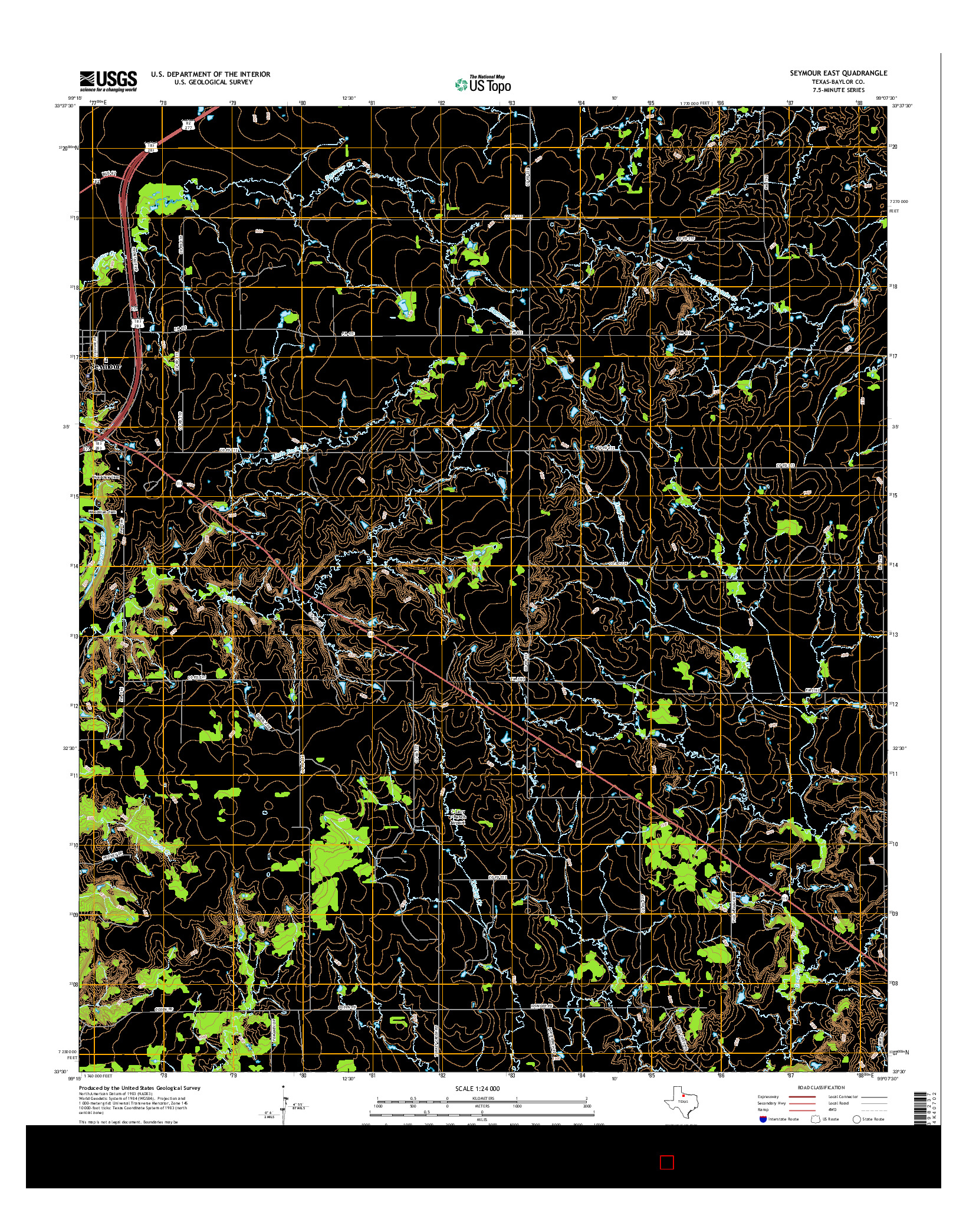 USGS US TOPO 7.5-MINUTE MAP FOR SEYMOUR EAST, TX 2016