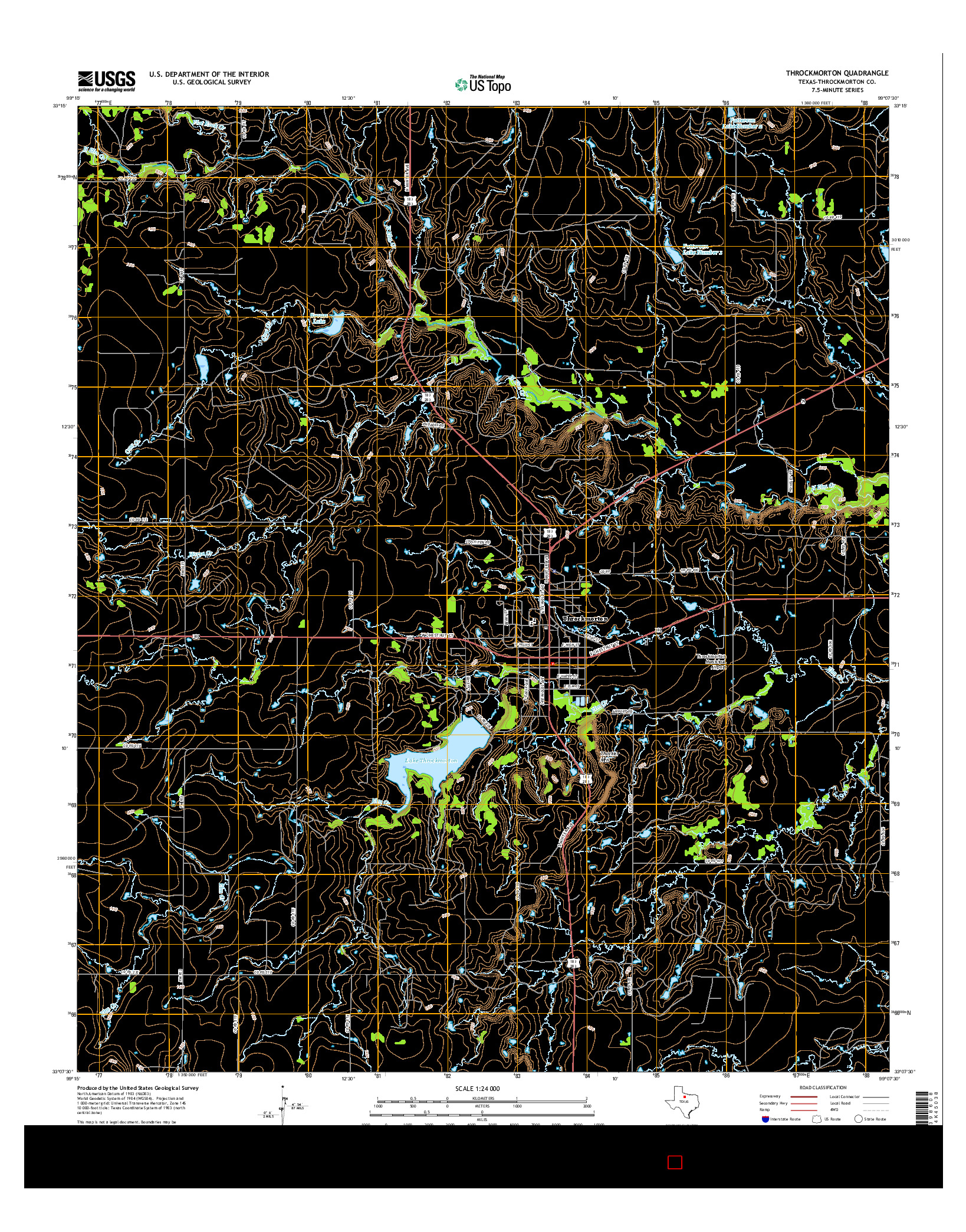 USGS US TOPO 7.5-MINUTE MAP FOR THROCKMORTON, TX 2016